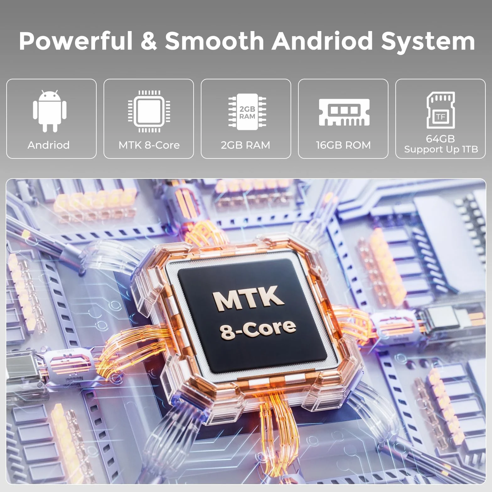 Reproductor Muisc con Bluetooth Plateado