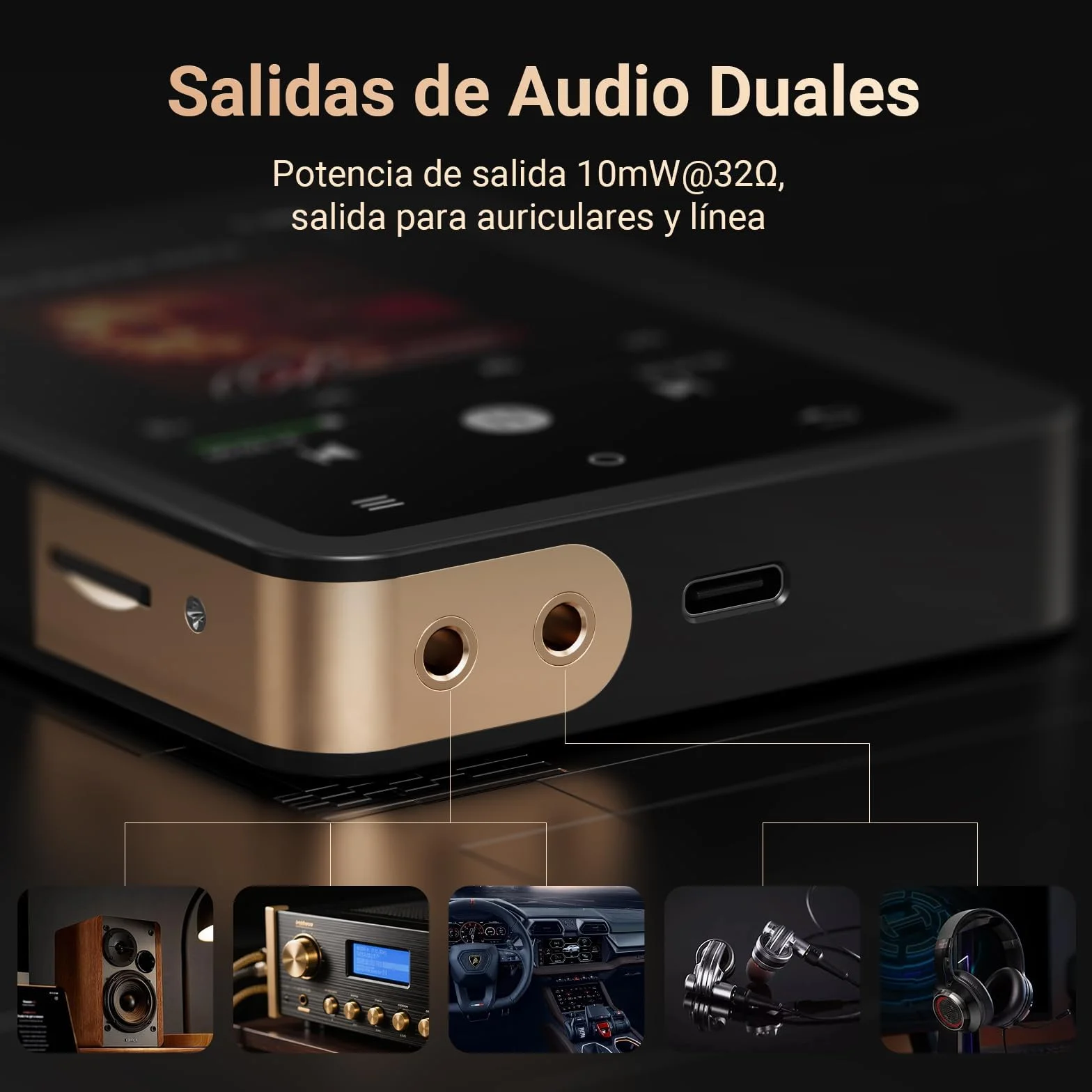 MECHEN M33 Reproductor MP3 Bluetooth 128GB Hi Res DSD DAC FLAC 192Khz/24bit Pantalla Táctil USB C
