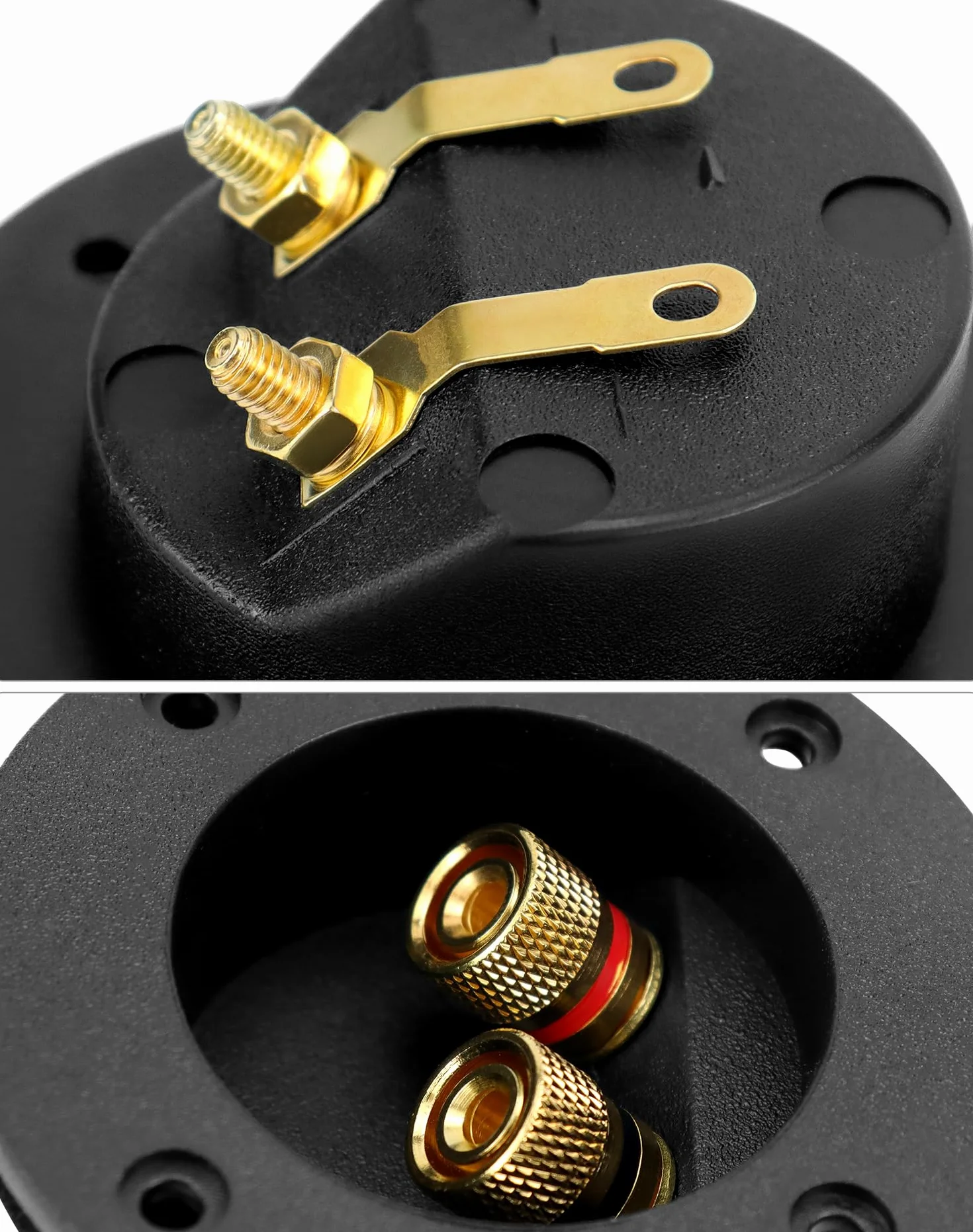 QWORK® 2 Piezas Terminal Altavoz Conector de Terminal de Caja de Altavoz, 2 Vías Terminal Altavoz Conectores de Copa de Resorte Redondos