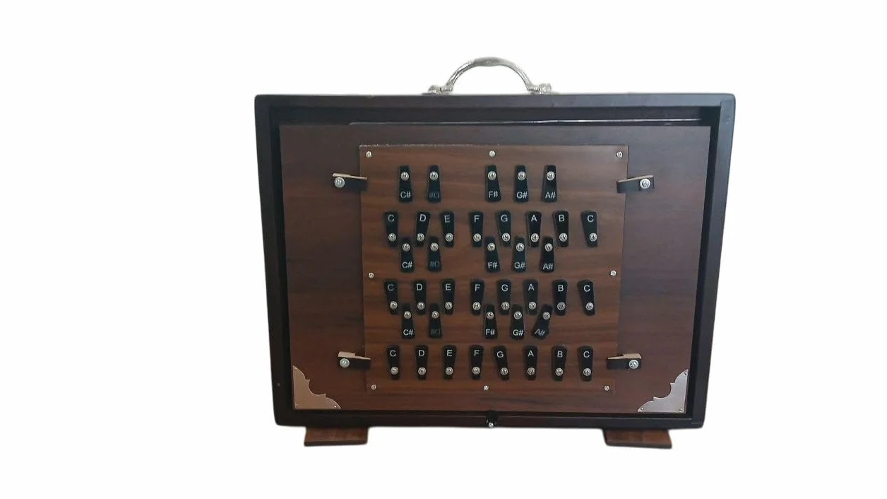 Special Large 39 Keys Shruti Box,(17"X14"X3") Special 3 Set Reeds, Key-C To C-First-Second-Third Octaves, Pure Sanmica Tuned (432Hz ON REQUESTED) and 440Hz