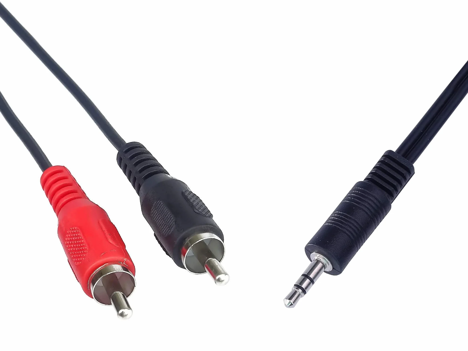 PremiumCord Cable Jack a RCA Y 5m, Clavija Jack 3.5mm a 2X Clavijas RCA, Audio Estéreo, para Cámara Digital, TV, Celulares, MP3, HiFi, Color Negro