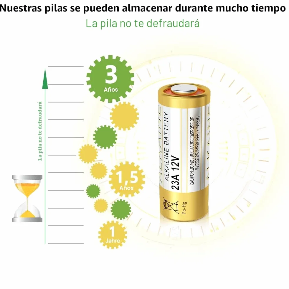 Pilas alcalinas A23S MN21/23 L1028 12 V, 23 A, 5 unidades