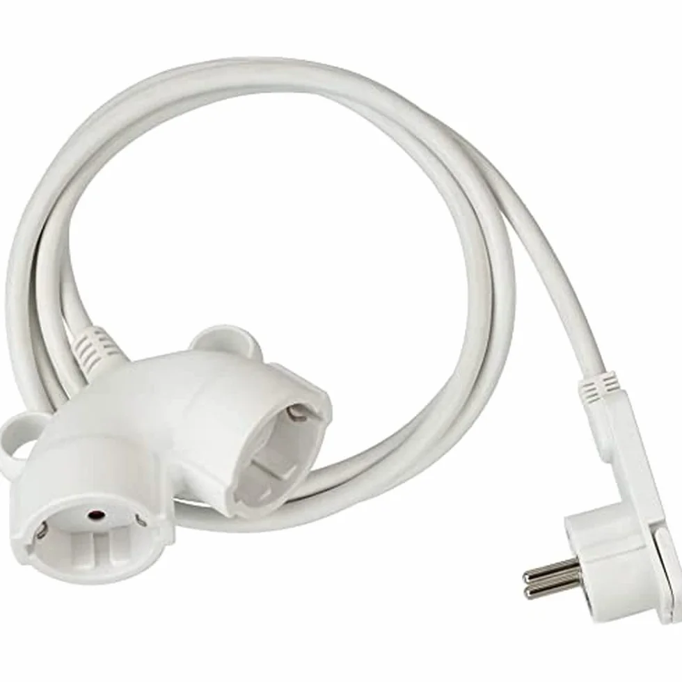 Brennenstuhl Cable alargador de Corriente 3 Metros Doble extensión 2 Conectores Blanco