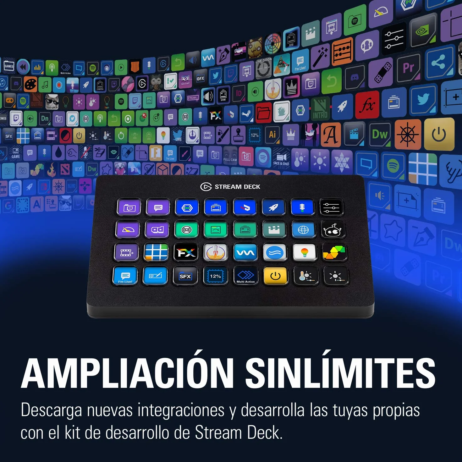Elgato Stream Deck XL – Controlador avanzado de Estudio, 32 Teclas Macro, Activa acciones en apps y Software como OBS, Twitch, ​Youtube y Otros, Funciona en Mac y PC