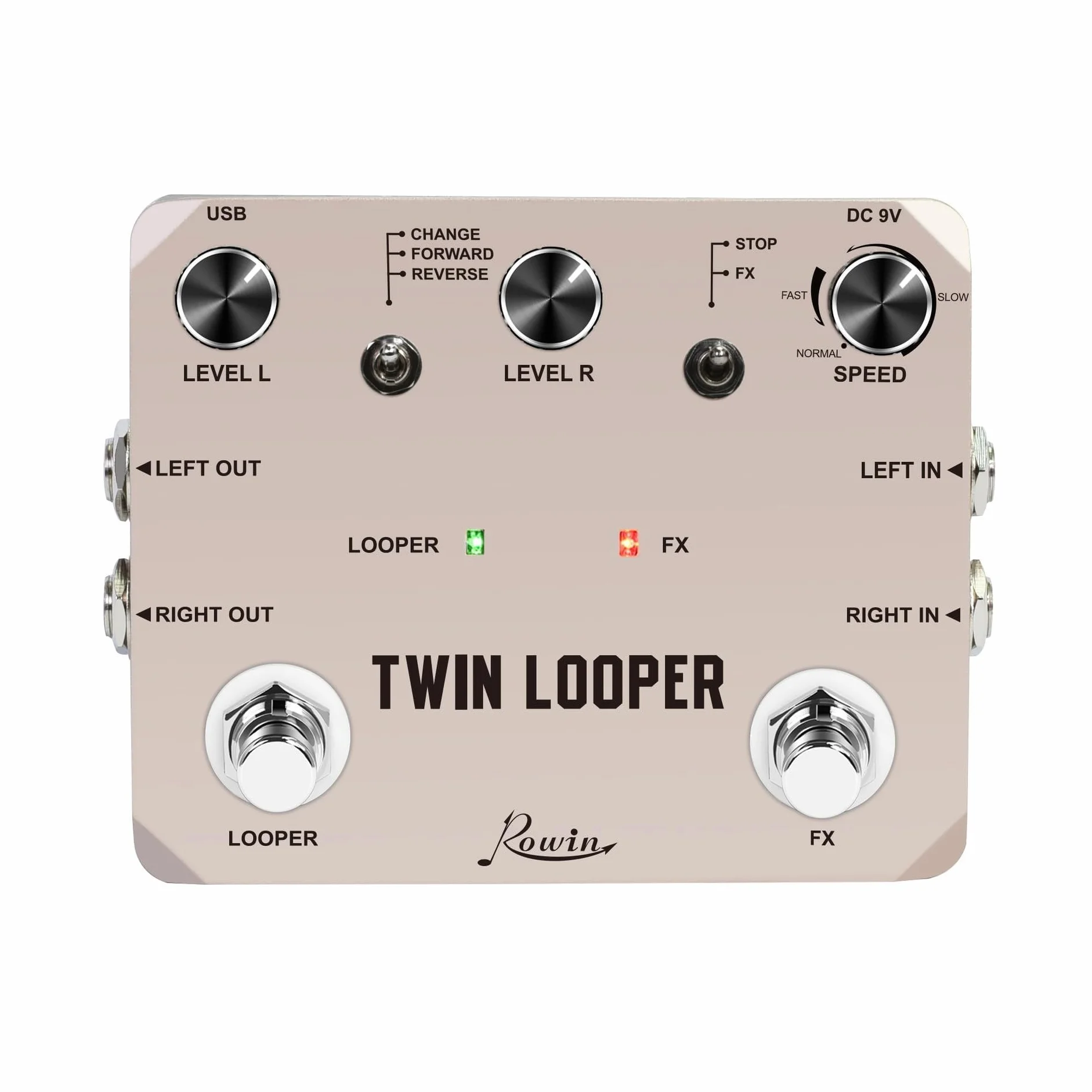 Pedal Looper para guitarra eléctrica de tamaño pequeño, bucles inversos, manipulación de velocidad, True Bypass