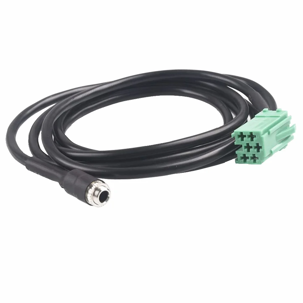 Cable Adaptador de Entrada AUX IN Hembra Jack de 3,5 mm para Renault Clio Megane Espace Kangoo Koleos Laguna Modus Scenic Twingo Autoradio 2005-2012