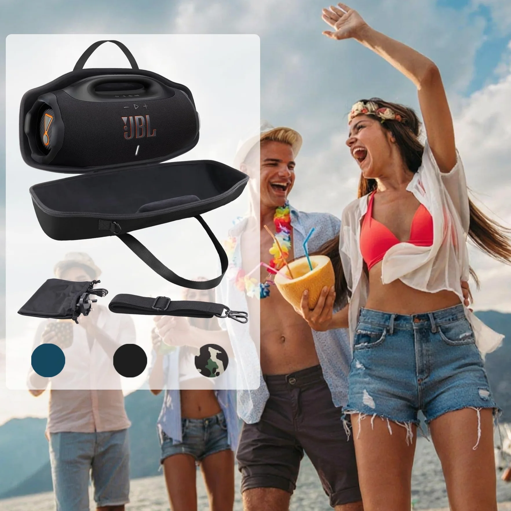 co2CREA Duro Viajar Caja Estuche Funda para JBL Boombox 4 Portable Bluetooth Speaker, Solo Caso