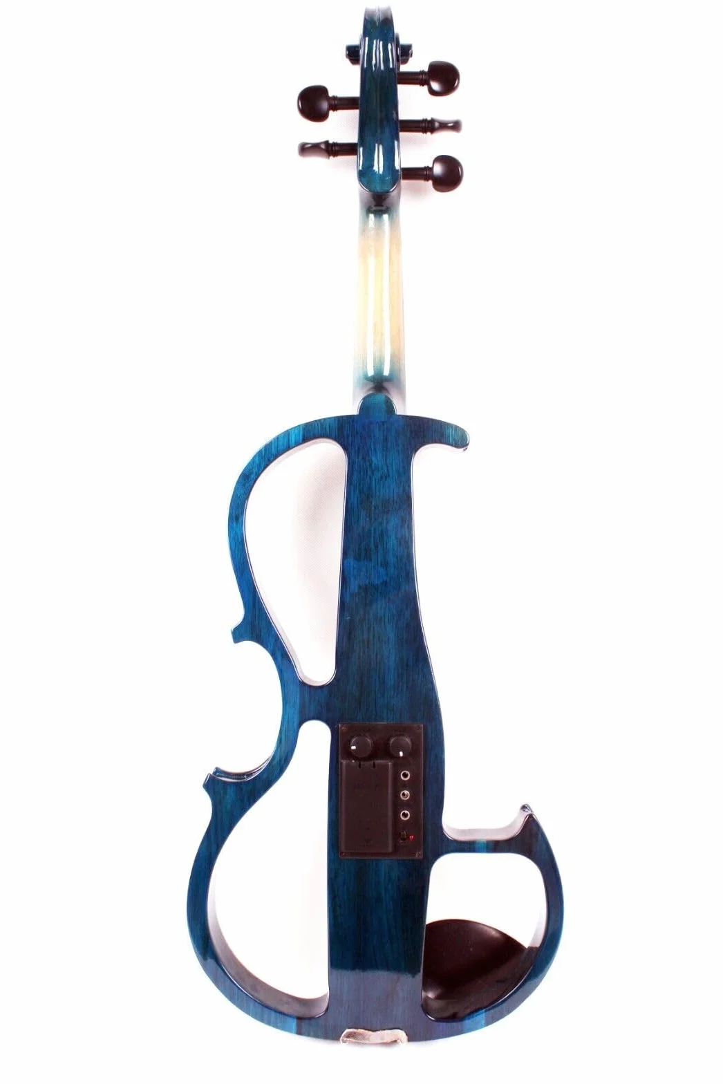 Viola eléctrica de 5 cuerdas de 16 pulgadas de madera maciza con accesorios de ébano, funda de transporte y accesorios incluidos para profesionales, principiantes y estudiantes (azul, 5