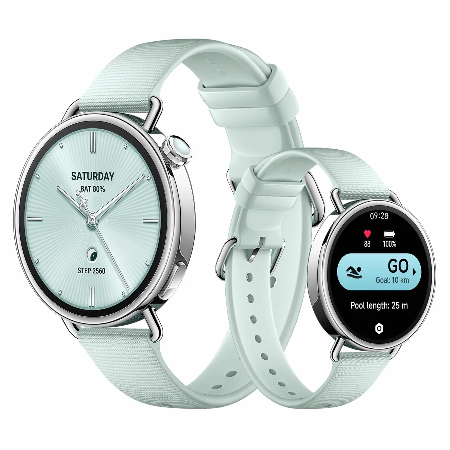 XIAOMI Watch S4 41mm, Smartwatch, Diámetro de 41 mm, Cuerpo Ultraligero de 32g, Pronóstico Menstrual, 150+ Modos Deportivos, Funciones de Seguridad, HyperOS 3, Correa de Goma fluorada (Verde)