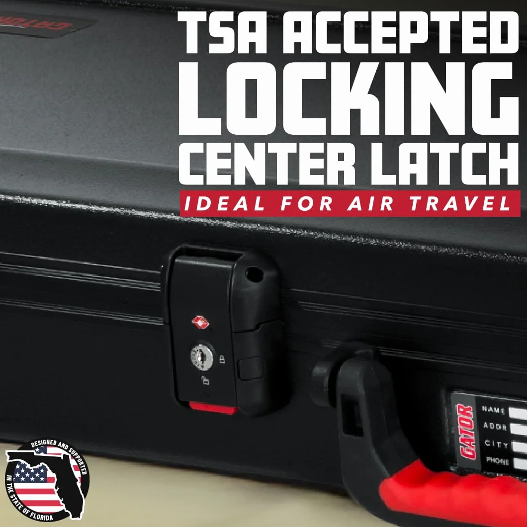 Gator Cases Estuche Moldeado para Guitarra Bajo con Cierre Aprobado por la TSA; (GTSA-GTRBASS)
