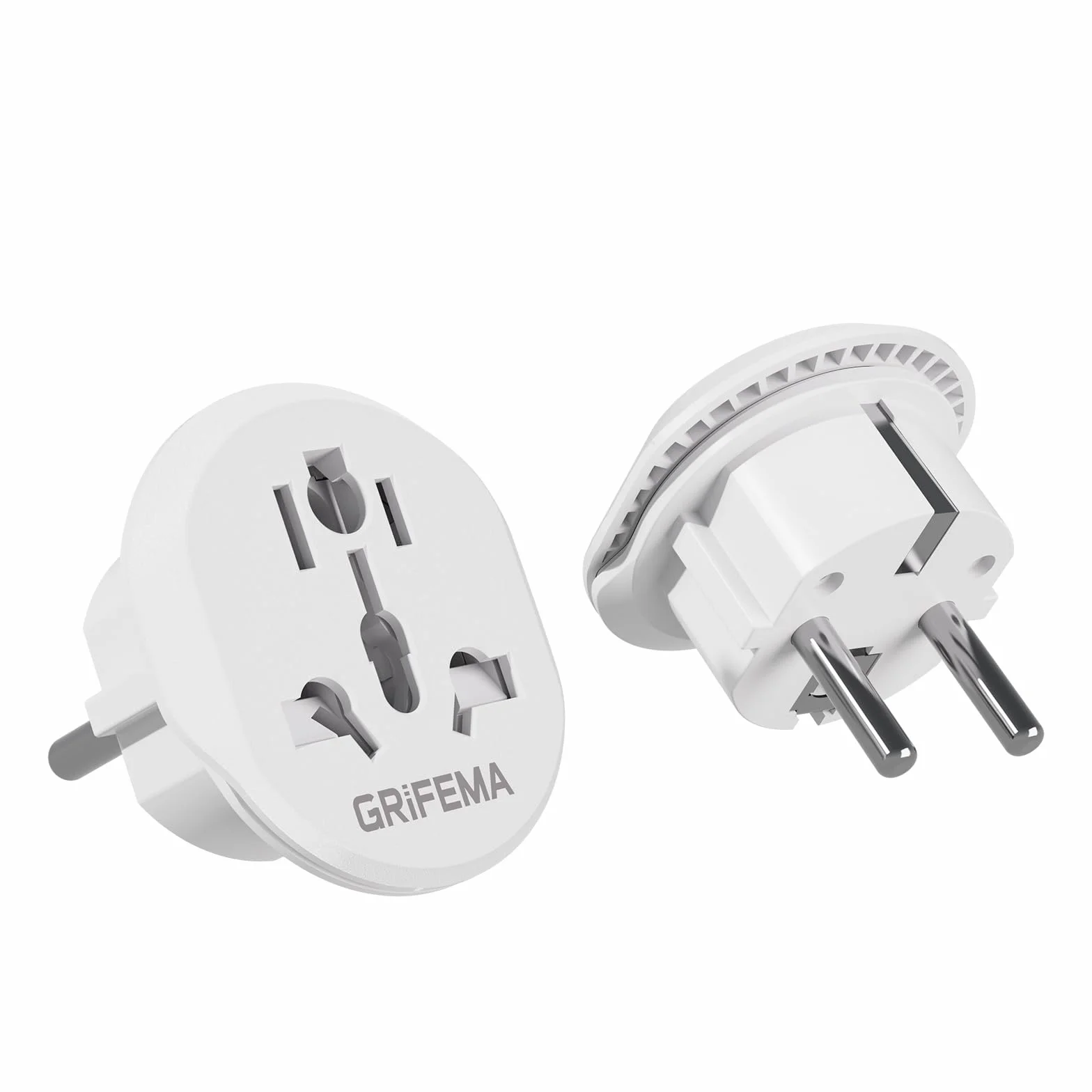 GRIFEMA Adaptador de Viaje Universal 4000W Tipo C E F España Francia Alemania (Pack de 2)