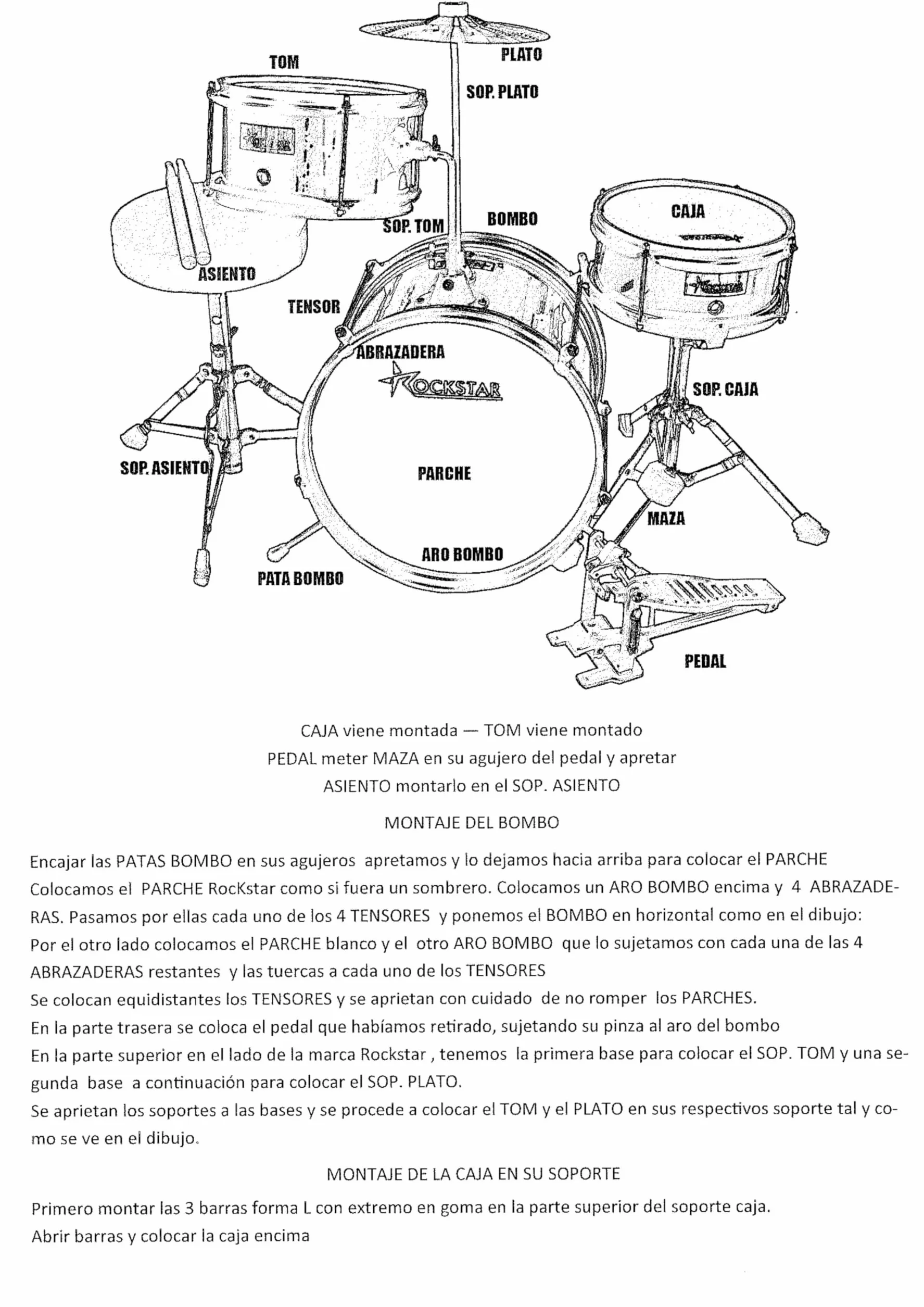 ROCKSTAR MUSIC - Batería Infantil de Madera para Jóvenes Músicos - Kit Completo de Percusión, Calidad Sonora Excepcional, Diseño Ergonómico - Incluye Asiento, Pedal de Bombo, Baquetas, Azul metalizado