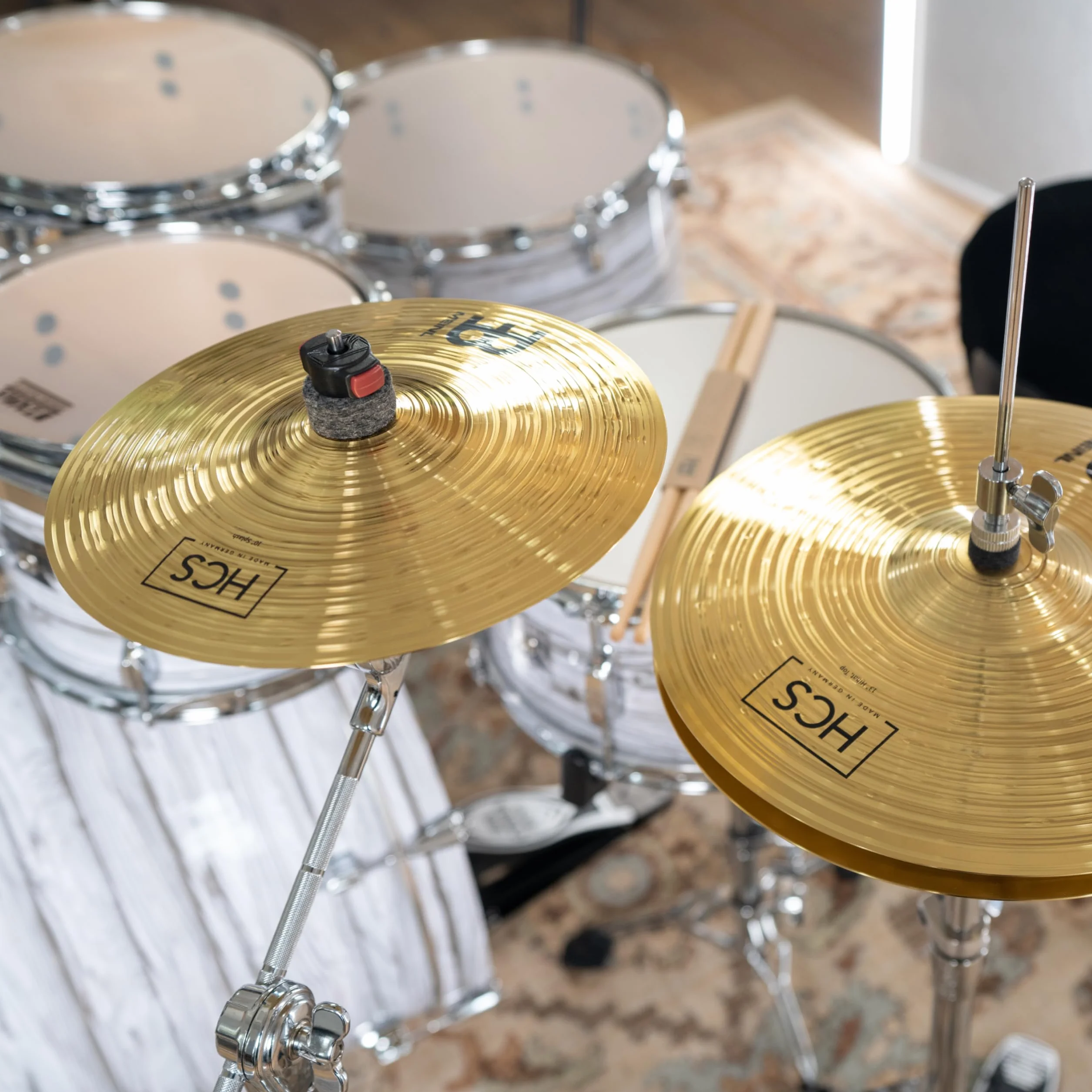 Meinl Cymbals HCS1314+10S - Juego de platillos (1 hihat de 33 cm (13") 1 crash de 35,6 cm (14") 1 splash de 25,4 cm (10") + paire de varillas promark tx5aw)