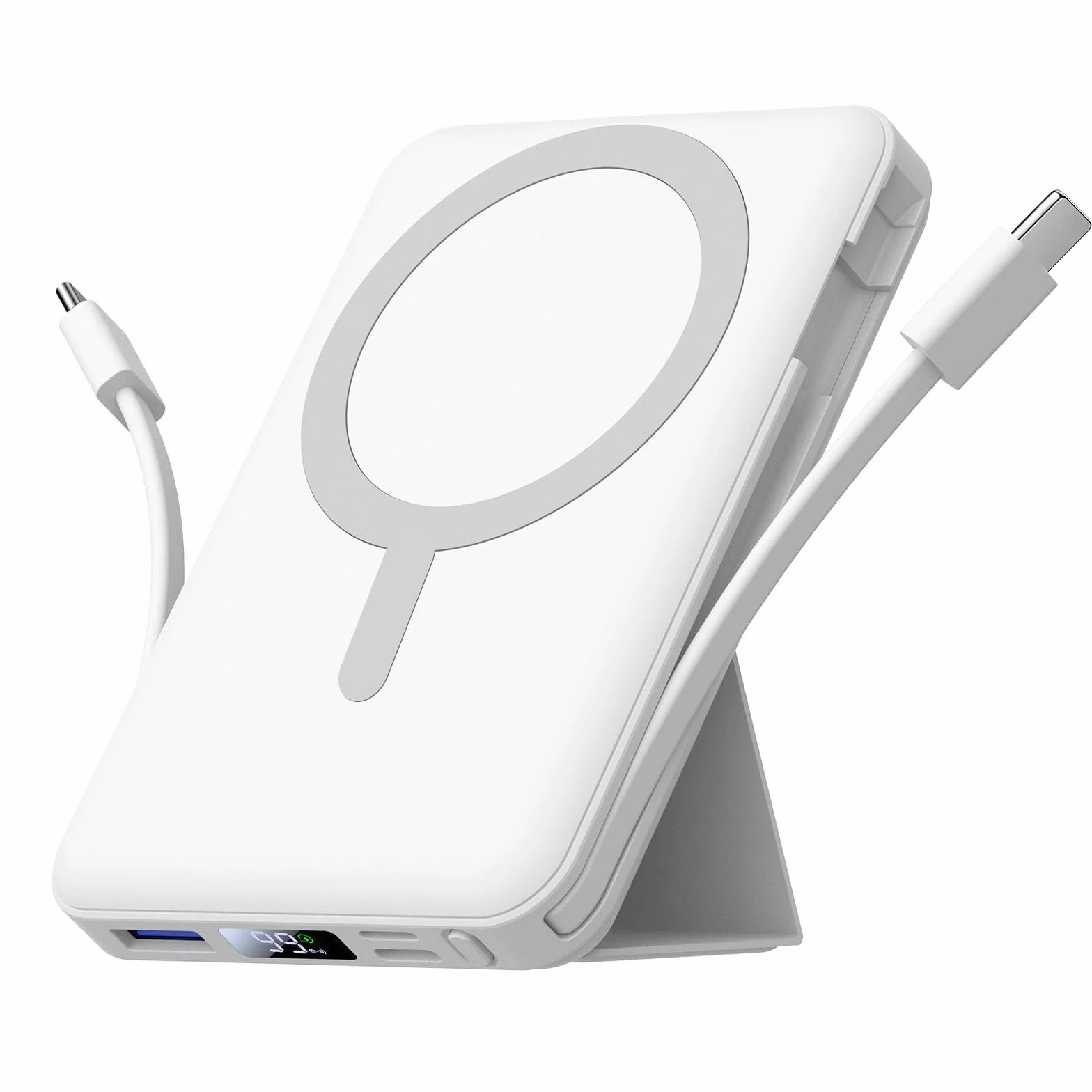 Azmuth Powerbank 10000mAh Magnético Bateria Externa Carga Rapida Inalámbrico con Pantalla LED USB-C para iPhone 17/16/15/14/13/12/Pro/Pro MAX