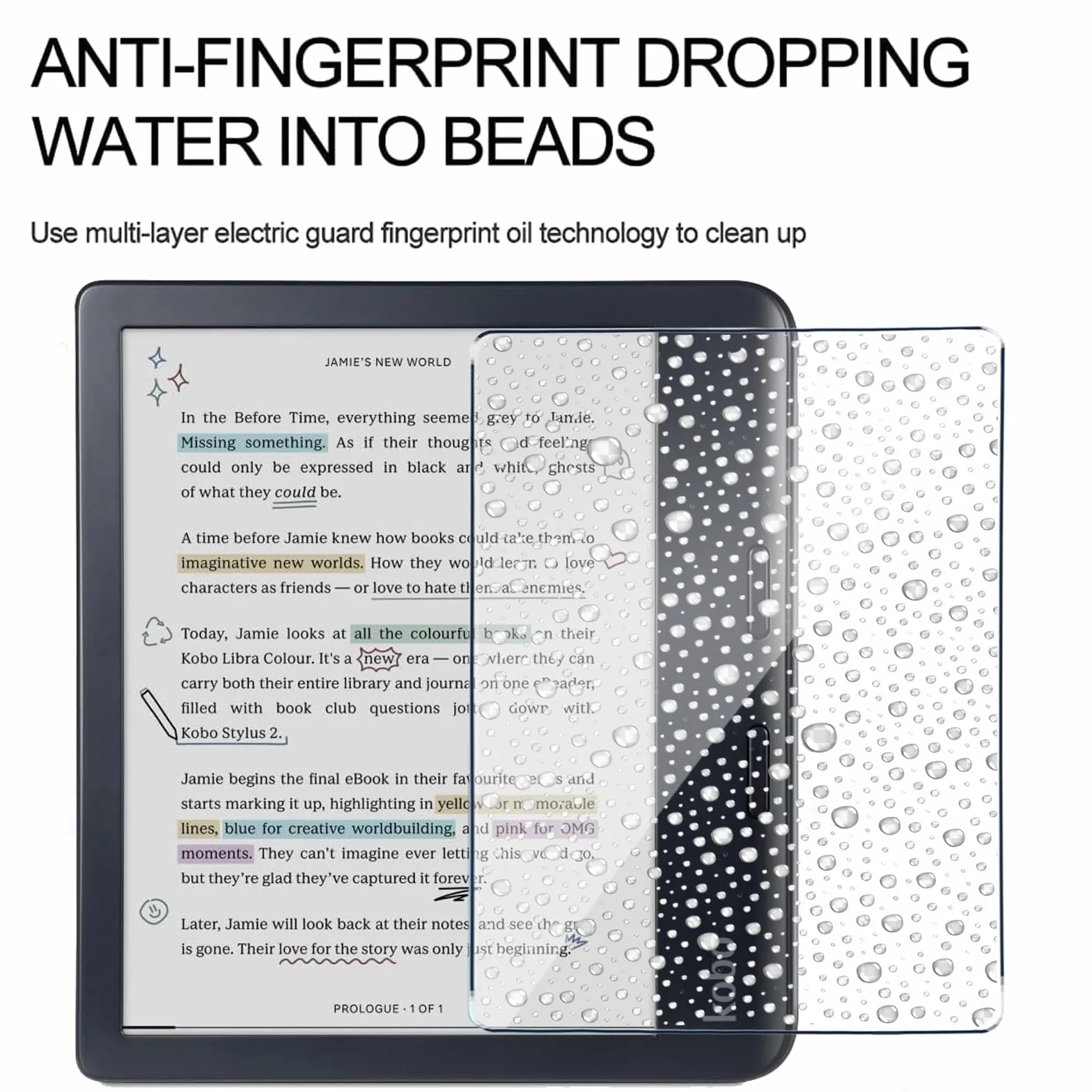 Protector de Pantalla para Kobo Libra Colour, [2 Pack] Cristal Templado Película Anti-arañazos, Alta Dureza HD Transparente Vidrio Templado para Kobo Libra Color