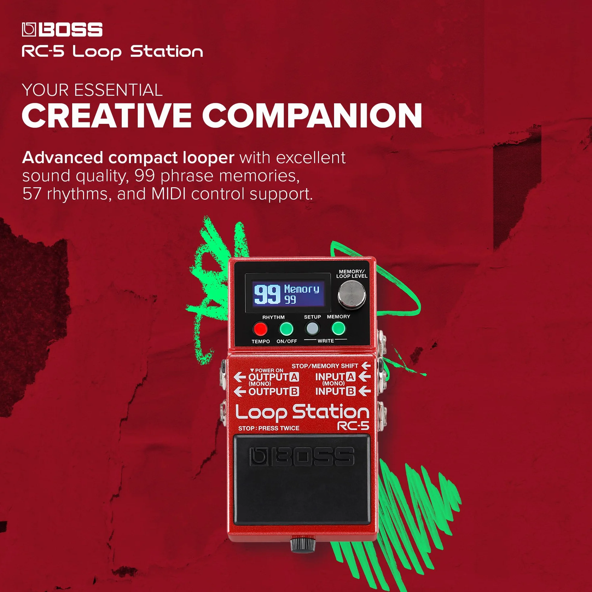 Boss RC-5 Loop Station - Pedal compacto para grabadora de frases