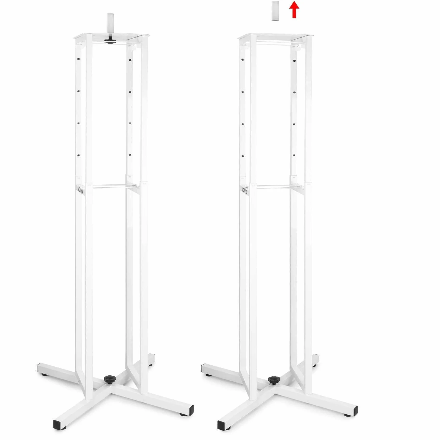 Vonyx DJP165 Soporte Universal para Altavoces - También Adecuado para Efectos de iluminación, Productos, etc. - Incluye Cubierta Blanca y Negra - Altura Regulable