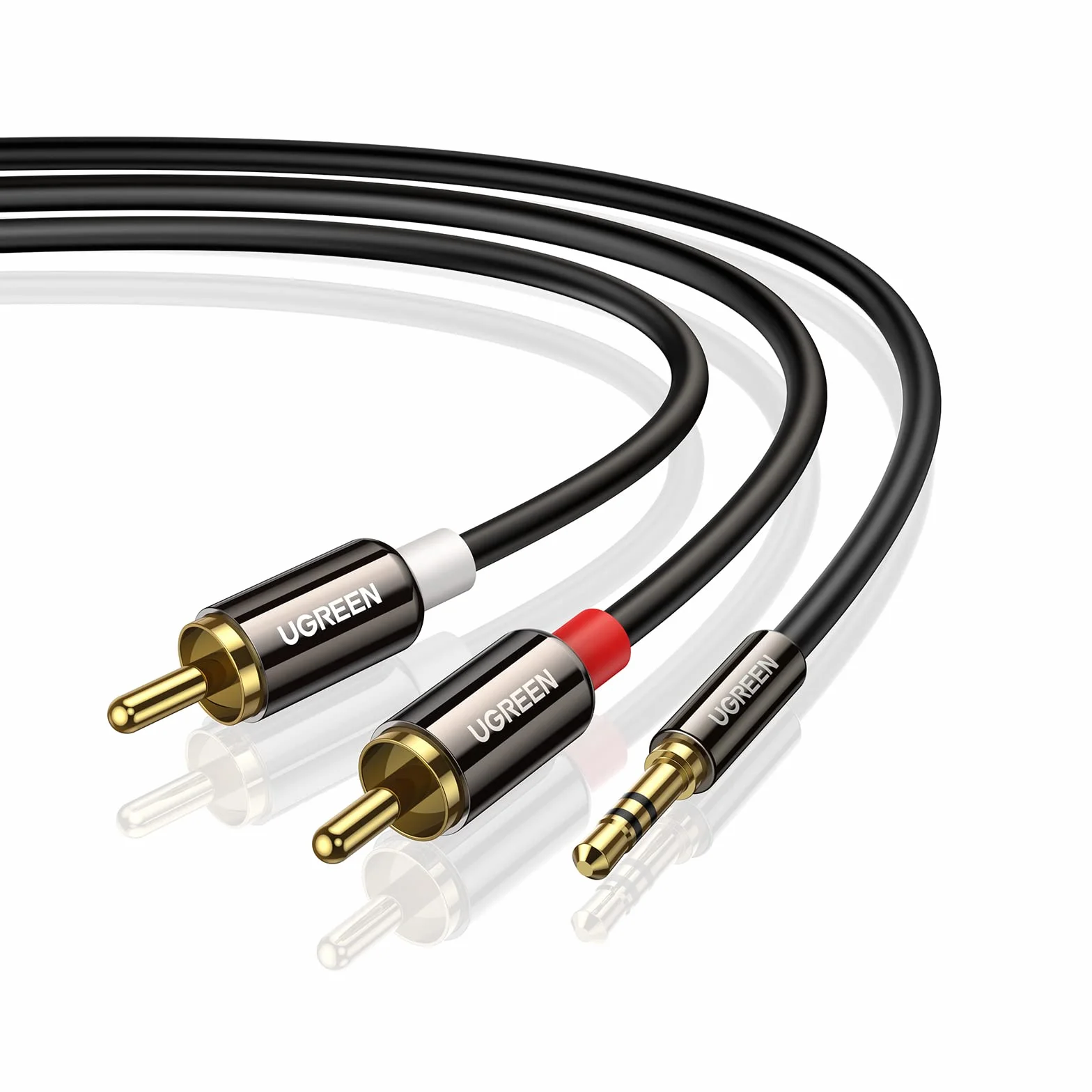 UGREEN Cable Jack 3.5mm a 2 RCA con HiFi Sonido 2RCA Minijack Macho Audio Estéreo 2M