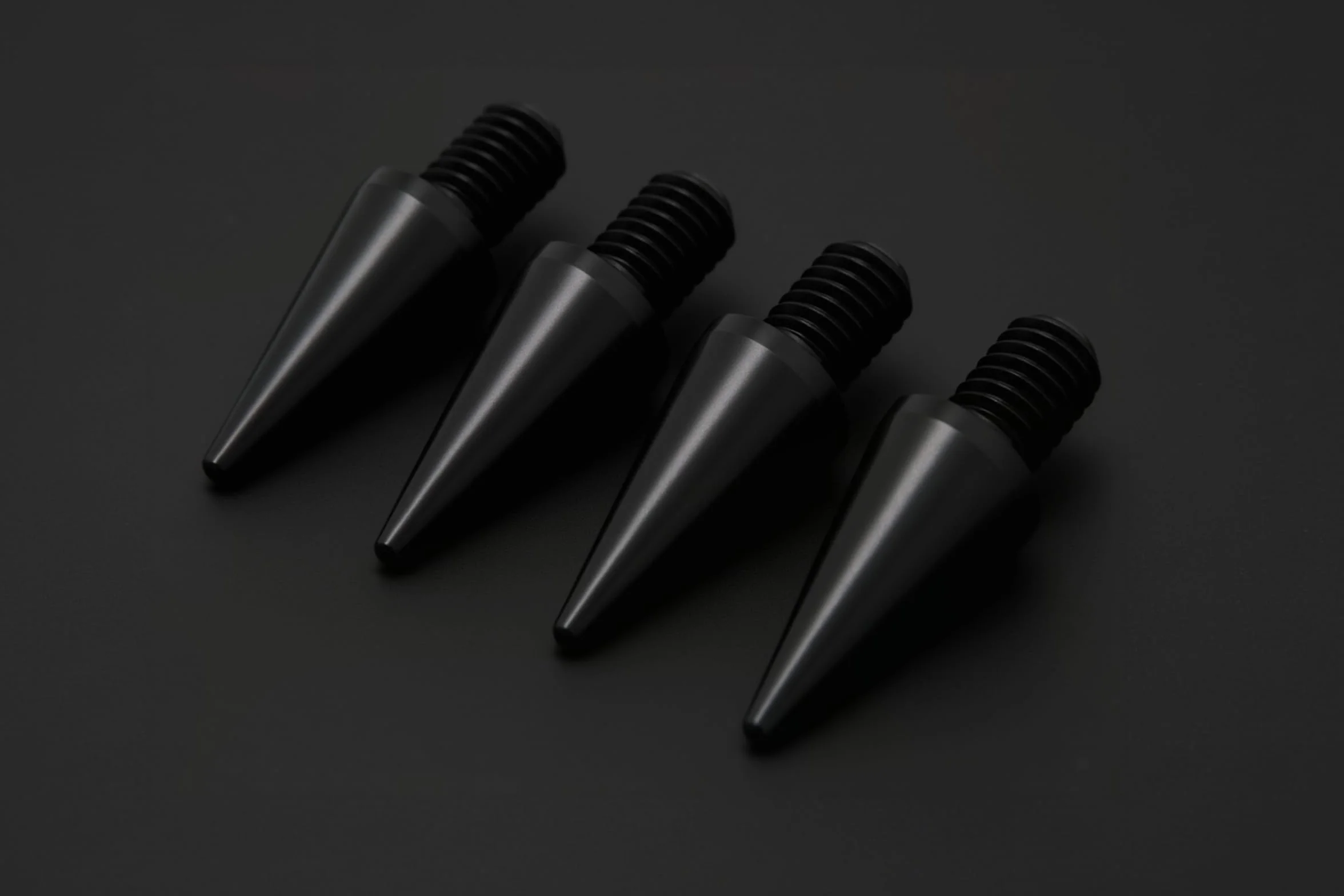 PrecisionGeek Aluminio anodizado Negro M8 Puntas/Spikes de desacople para Altavoces 4X
