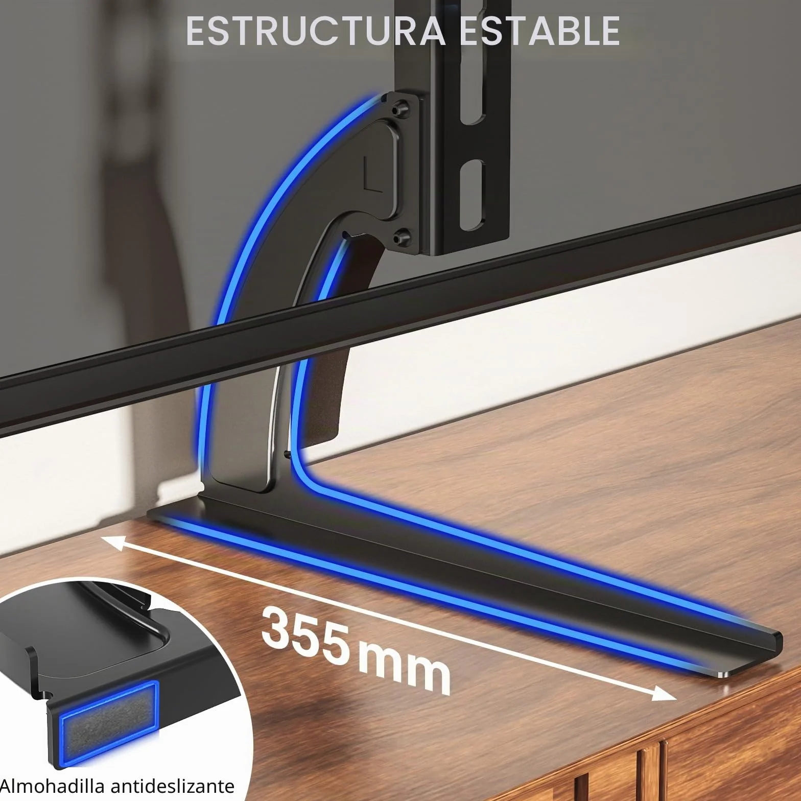 RFIVER Soporte Universal para TV de 20 a 65 Pulgadas - Patas/Pedestal de Sustitución para LCD, LED, OLED, Plasma (Pantallas Planas y Curvas) - Soporta 40 kg, VESA 800x500 mm