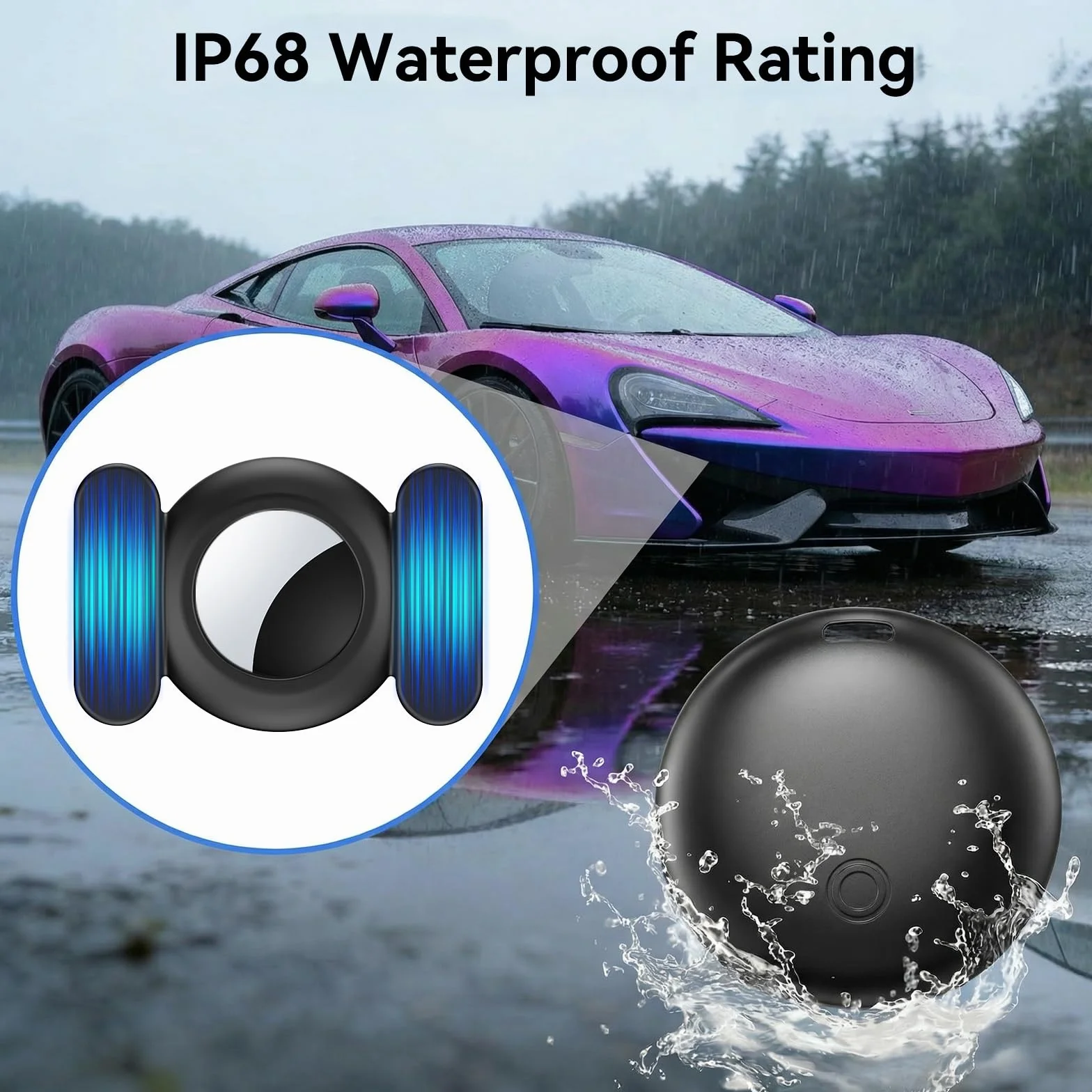 GPS Coche Localizador, 2026 Nuevo Air Tracker Android y iOS Localizador GPS de Objetos Bluetooth Magnetismo Sin Tarjeta SIM ni Suscripción Invisibilidad Tracker Rastreador Oculto para Coches/Bicicleta