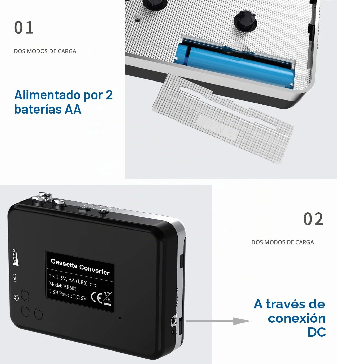 DIGITNOW! Reproductor USB de casete convertidor a MP3 con enchufe hembra de 3,5 mm