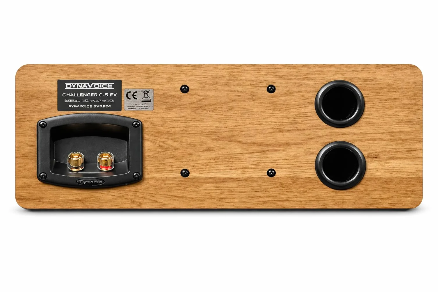 Dynavoice Challenger C-5 Roble Natural Altavoz Central Pasivo 2 Vías 120W 8 Ohm Doble Woofer 5,25 Pulgadas Tweeter 1 Pulgada Home Cinema HiFi Bass Reflex Trasero VESA 10x10