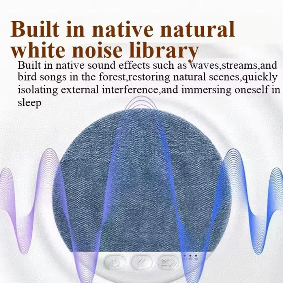 Altavoz inalámbrico para dormir debajo de la almohada, ruido blanco, temporizador