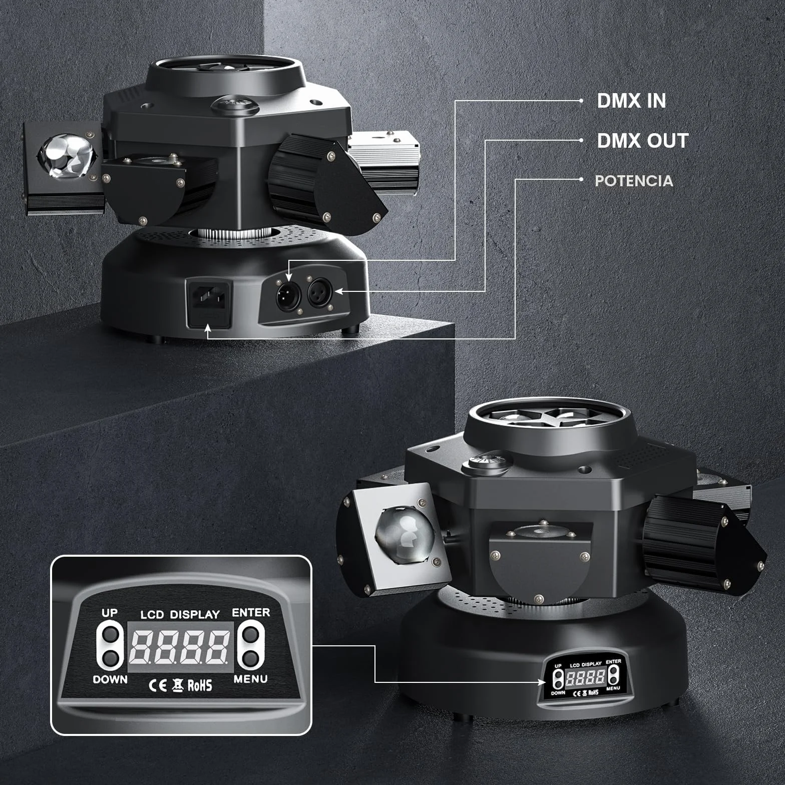 180W Cabeza Móvil LED RGBW Luz Discoteca 19CH Beam Moving Head para Fiestas Bodas Bar Iluminación de escenarios