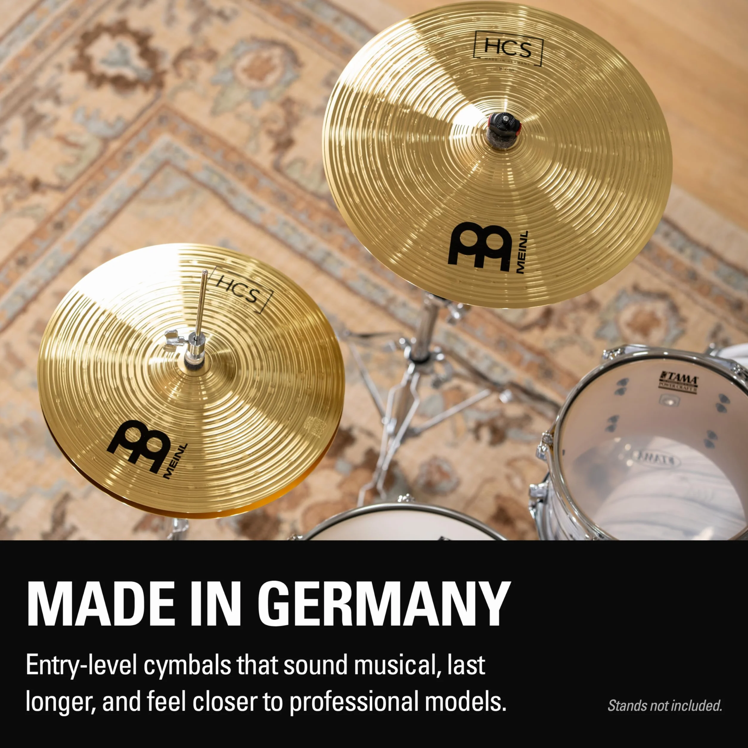 Meinl Cymbals HCS Complete Cymbal Set Pack - Juego de Platillos de Batería con 14 pulgadas Hihats, 16 Crash y 20 Ride – Latón, Acabado Tradicional (HCS141620)