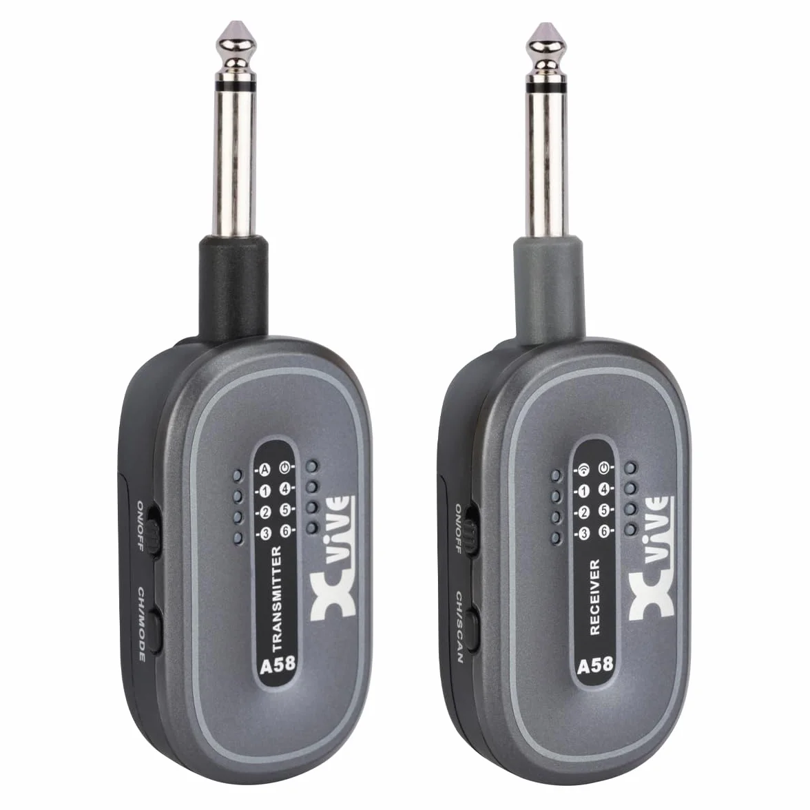 Xvive - A58-5.8GHz - Sistema de Guitarra inalámbrica con Funda, Negro