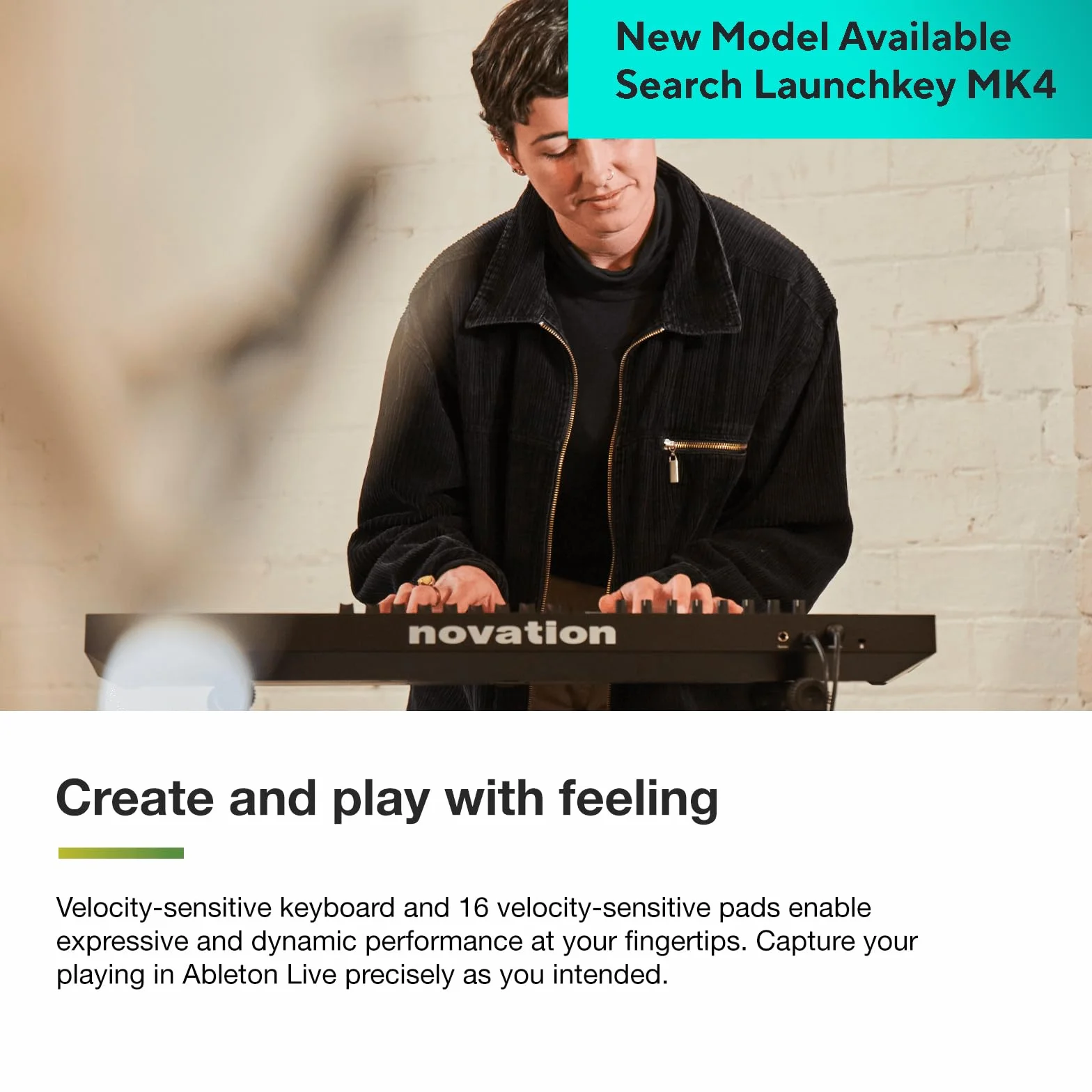 Novation Launchkey 37 [MK3] - Controlador de teclado MIDI. Integración total con Ableton Live. Modos Chord y Scale y arpegiador. Todo el software que necesitas para producir música.