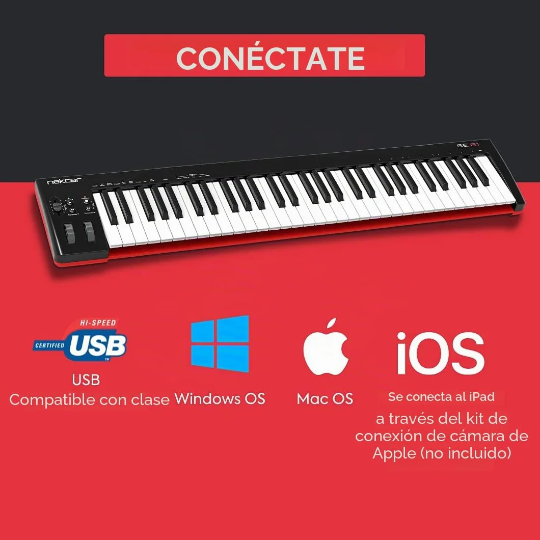 Nektar Teclado controlador MIDI USB SE61 con integración Nektar DAW