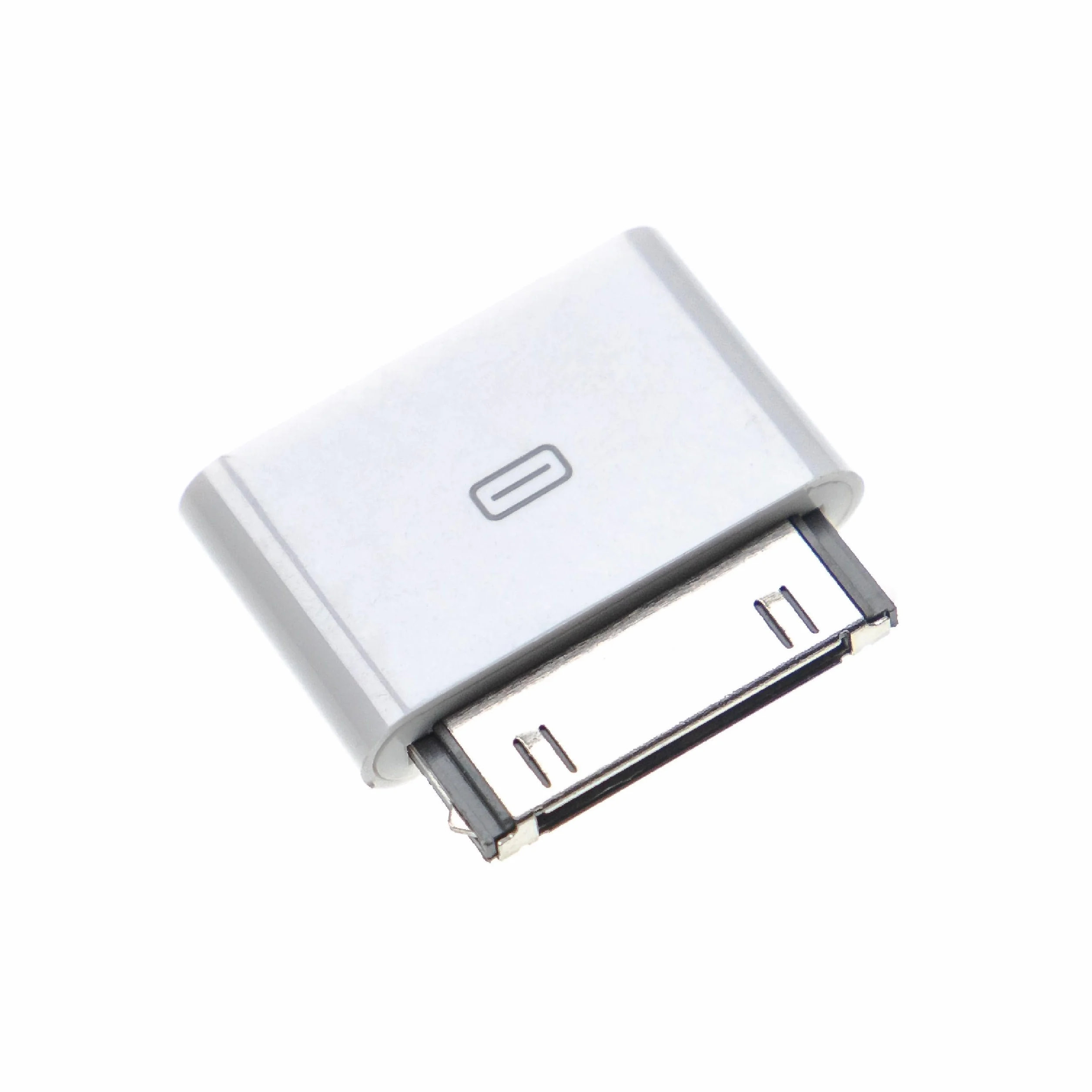 vhbw Adaptador Compatible con Apple iPod Classic, 30GB, 40GB Reproductor de Audio, Smartphone - Adaptador USB Micro a Conector 30 Pines, Blanco