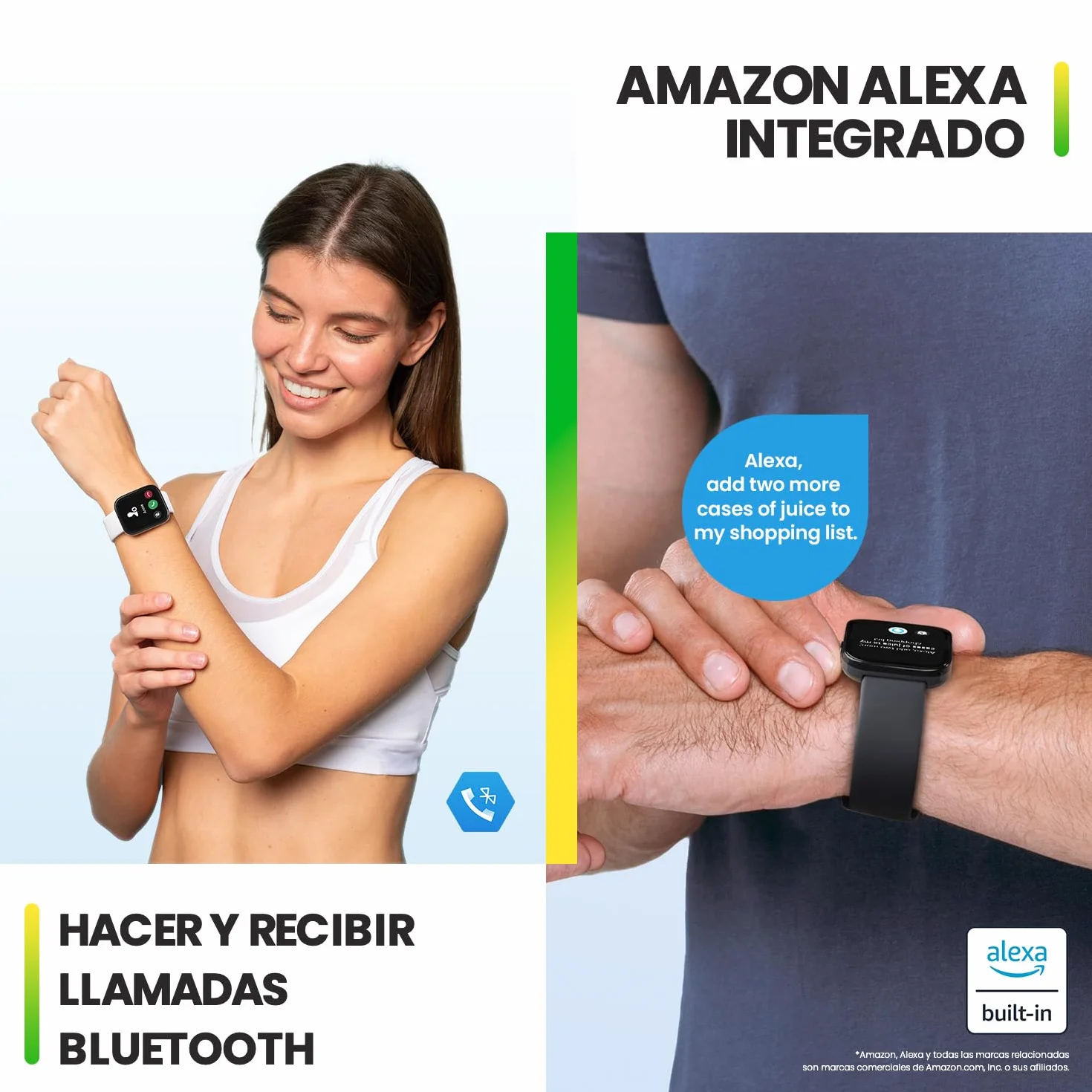 Amazfit Bip 5 Reloj Inteligente 46 mm, Pantalla Grande de 1,91", Llamadas Bluetooth, Alexa integrada, GPS, batería de hasta 10 días, Smartwatch para Hombre y Mujer
