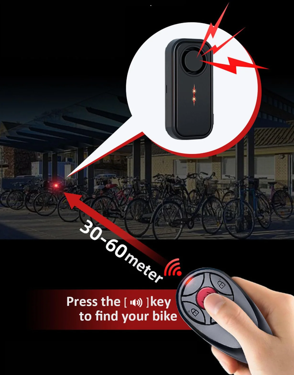 Mengshen 2 paquetes de alarma para bicicleta, 113 dB, IP66, resistente al agua, antirrobo, dispositivo de vibración, sensor de movimiento, sirena para bicicleta, coche, remolque, bicicleta eléctrica