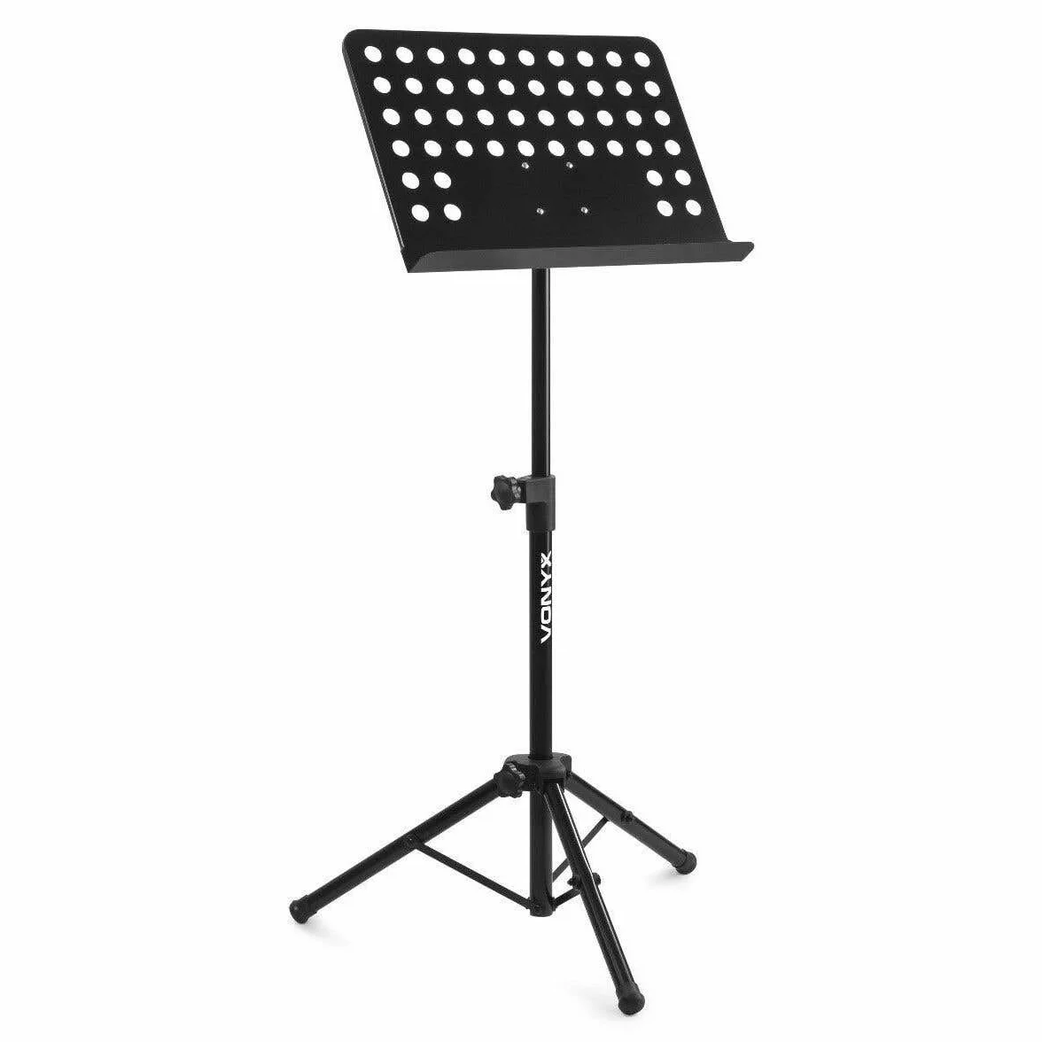 VONYX MSS01 Atril para músicos e interpretes ajustable en altura e inclinación de la bandeja, base de 3 patas, fabricación robusta y ligero, perfecto para músicos e Intérpretes, tamaño grande.