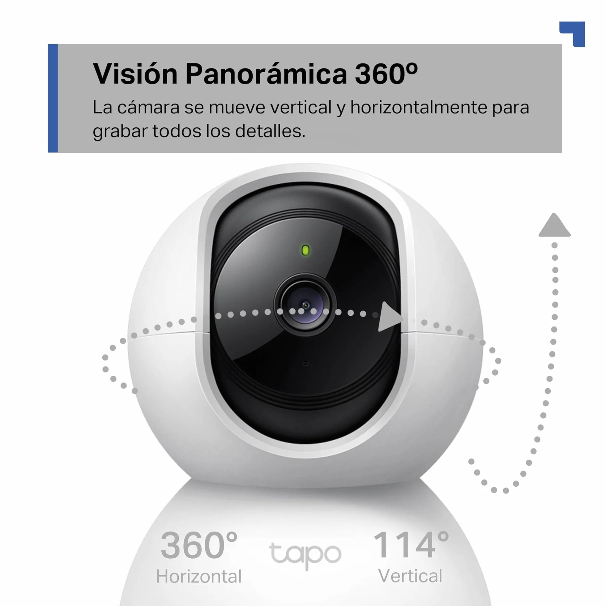 Tapo C21A 2K 3MP Cámara vigilancia WiFi Interior 360° visión Nocturna detección Persona Compatible Alexa