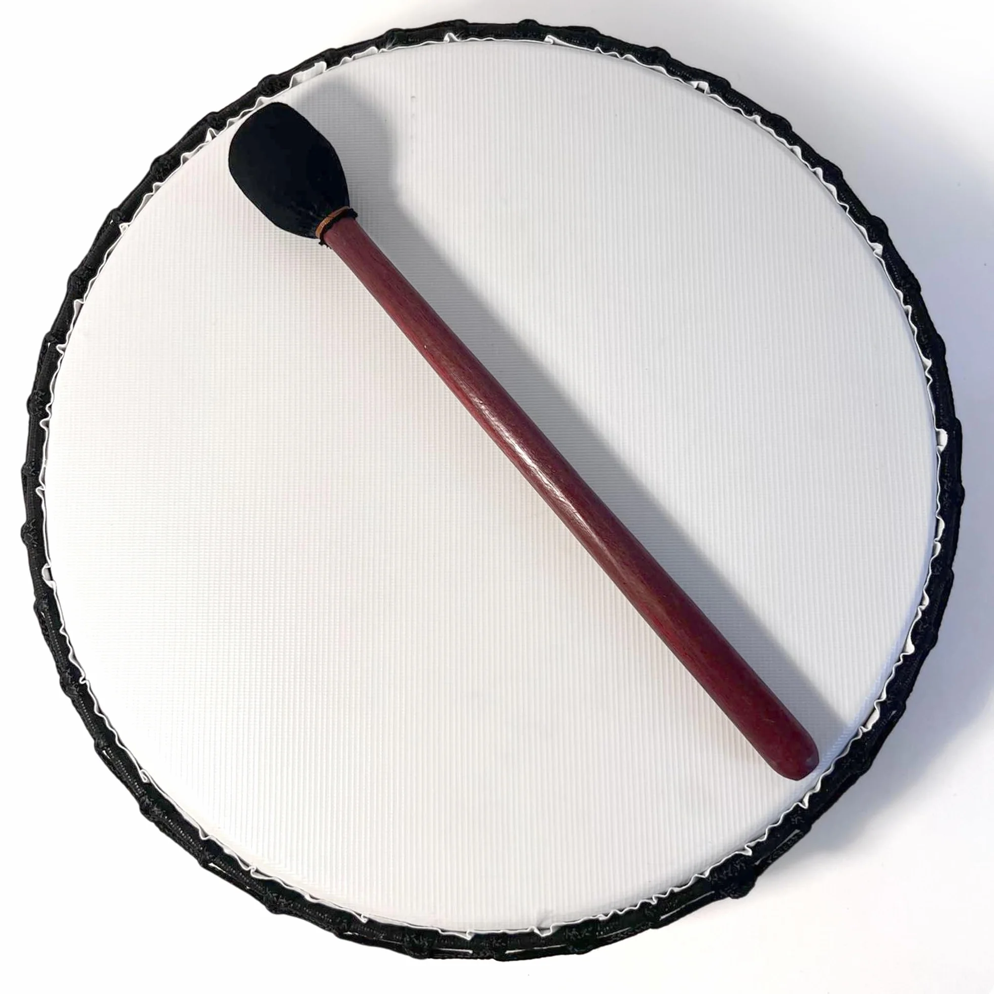 Tambor vegano chamánico grande de 40 cm con batidor de madera, instrumento de percusión con tono resonante profundo