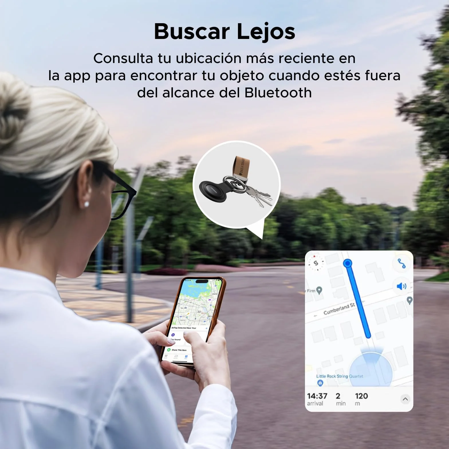 UGREEN FineTrack Mini Tag Localizador Bluetooth SmartTag Tracker 2 Piezas Compatible con Find My iOS Batería 18 Meses