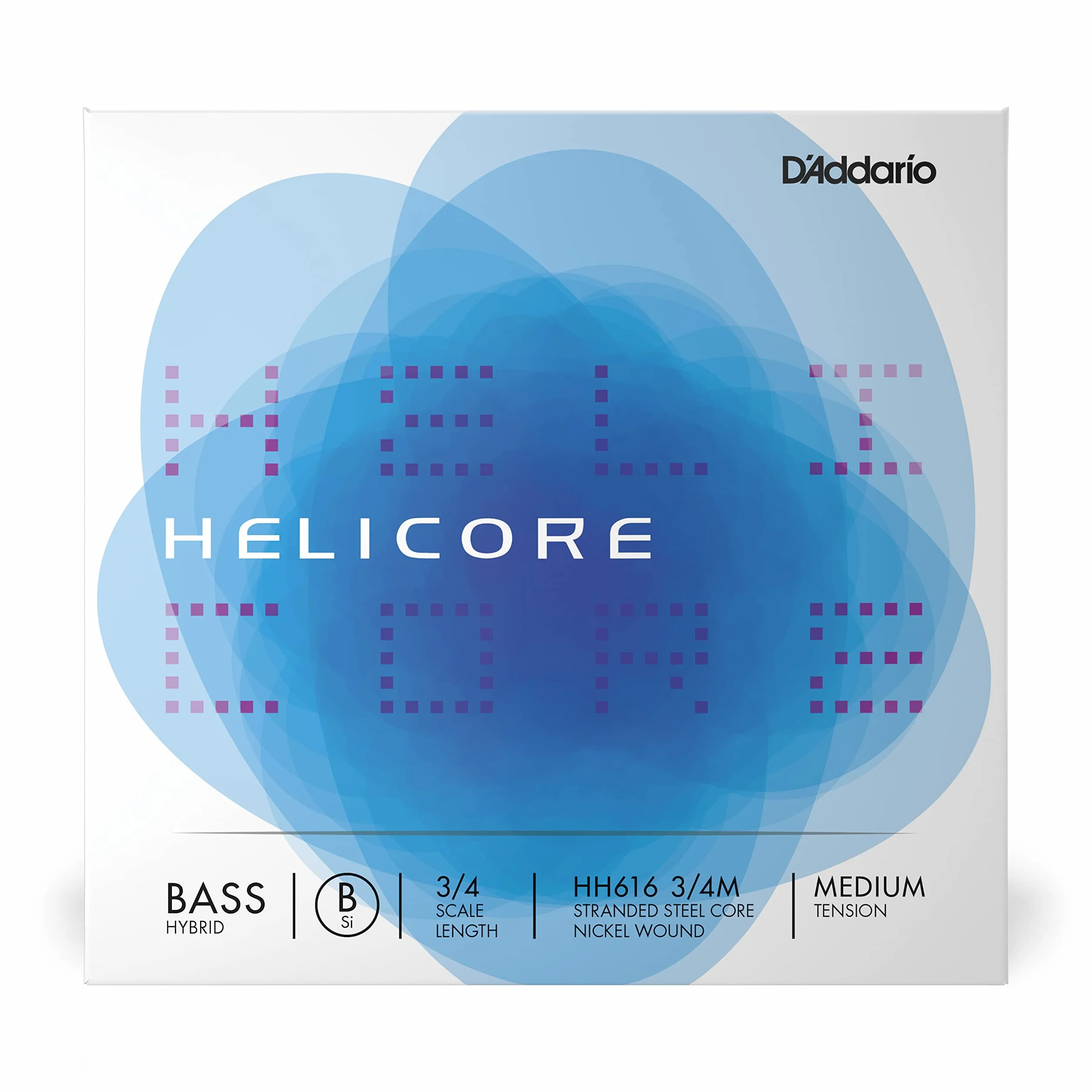 D'Addario Helicore 3/4 Scale Medium Tension Hybrid Bass Single Low B String