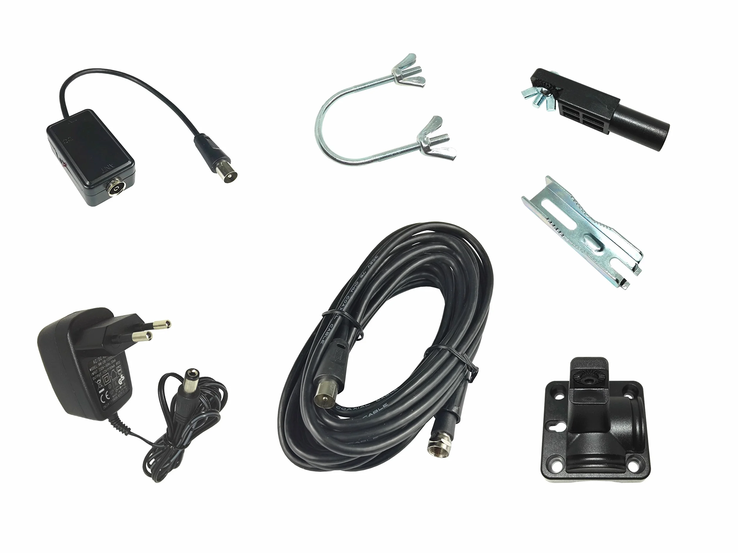 Xoro Han 600 DVB-T Patch Cable T2 Antena activa con filtro Kombo con amplificador incorporado (reducción de ruido LTE, 3,5 m, interior y exterior) blanco