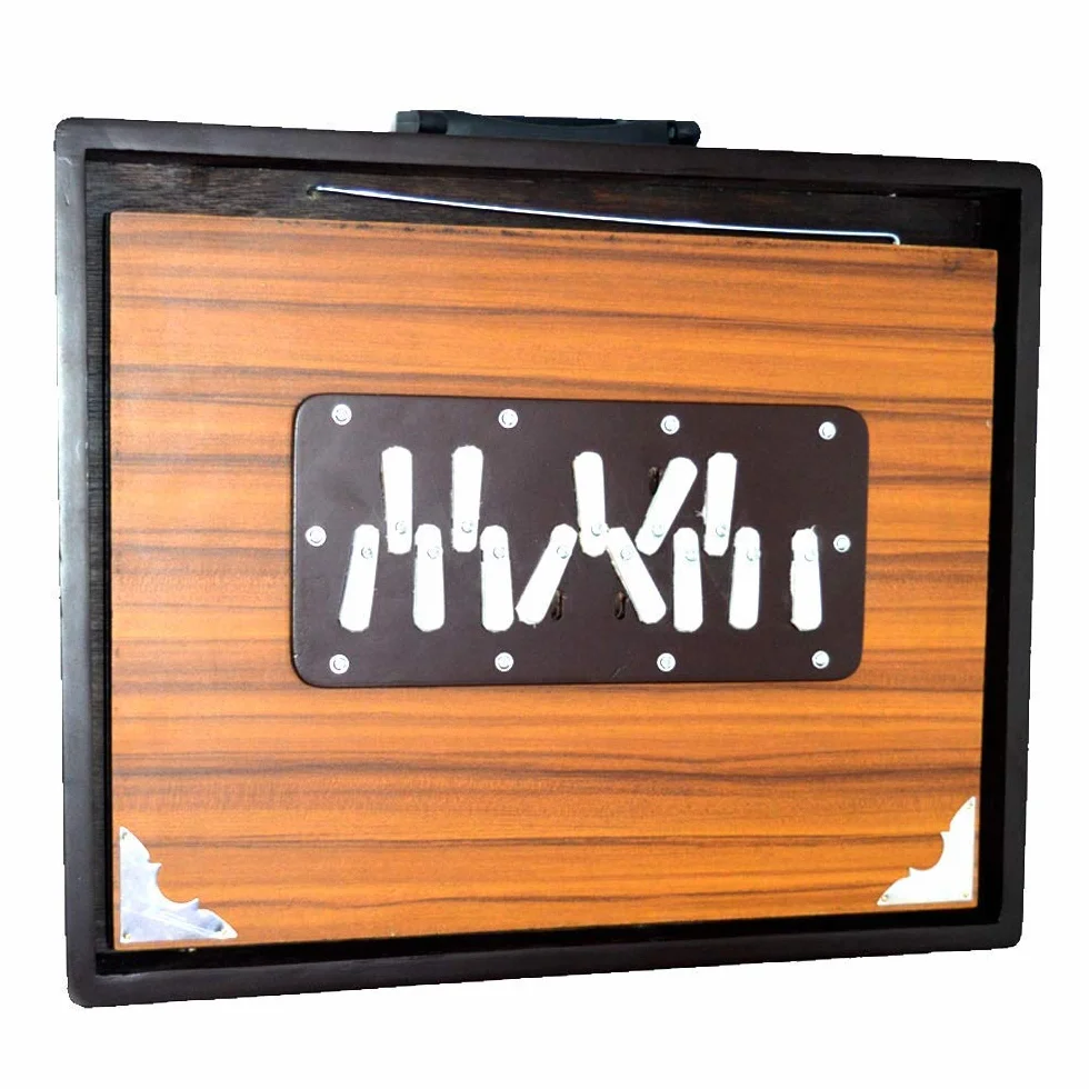 Caja Shruti de madera de teca con 13 notas de dron C-to-C, instrumento musical indio Shruthi