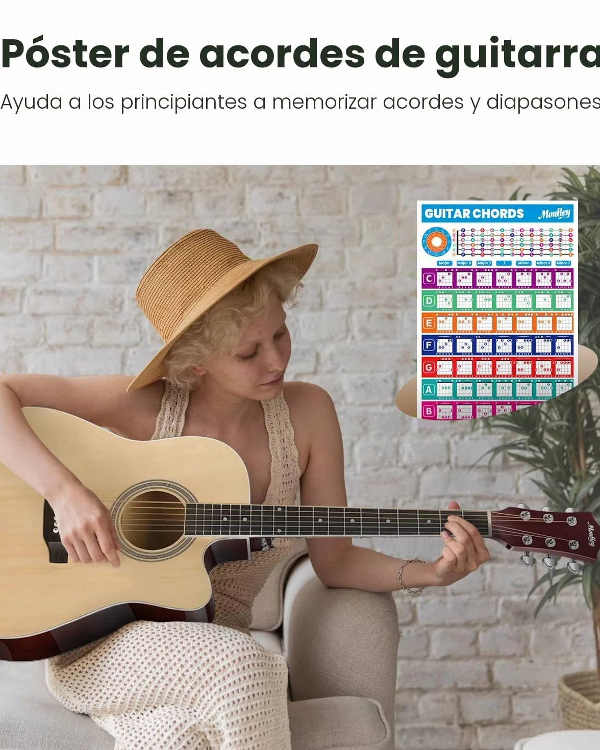 Moukey Acoustic Guitar Full Size Kits for Beginners Adults 4/4 41" Guitar Bundles with Chord Poster, Gig Bag, Tuner, Steel Strings, Strap, Natural
