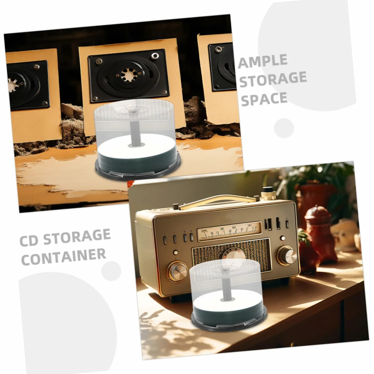Cabilock 2piezas Caja De Almacenamiento De Cd Transparente De Plástico Organizador De Discos Con Tapa Capacidad Para Cd Dvd Para Mantener Tu Colección Ordenada y Protegida