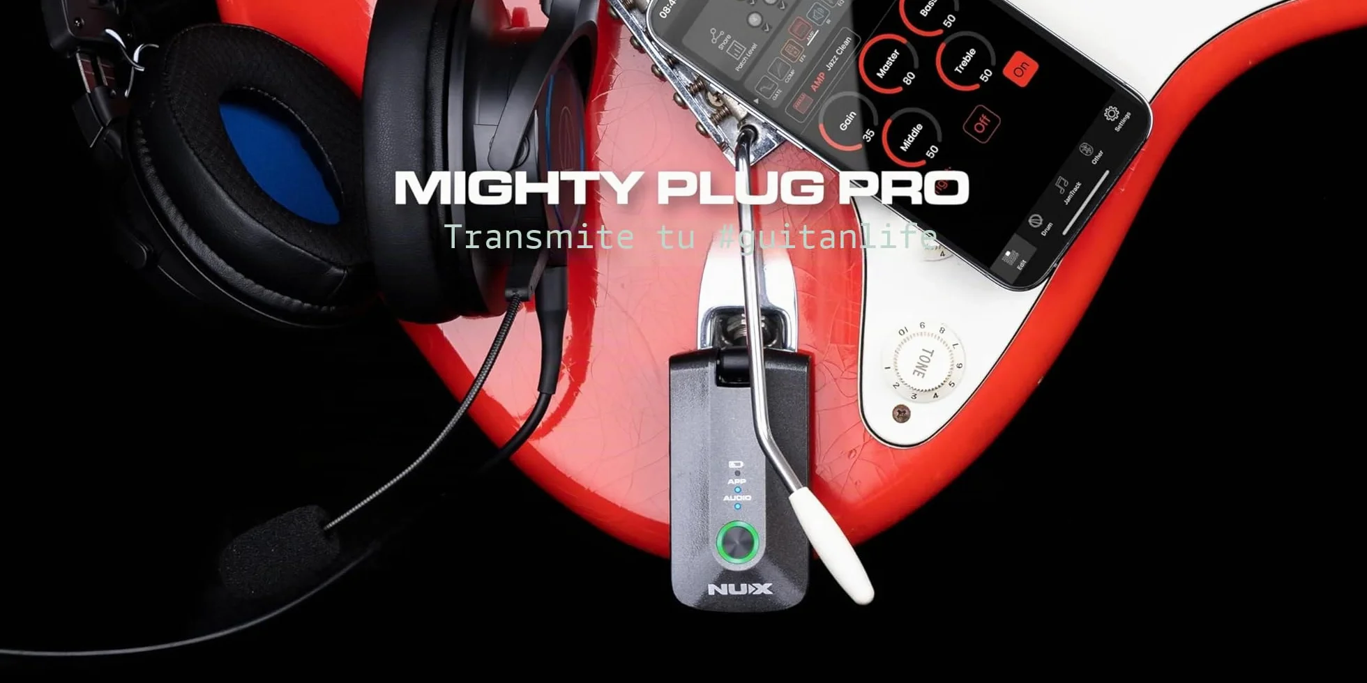 NUX Amplificador de auriculares Mighty Plug Pro para guitarristas y bajos en un formato de bolsillo y fácil de usar