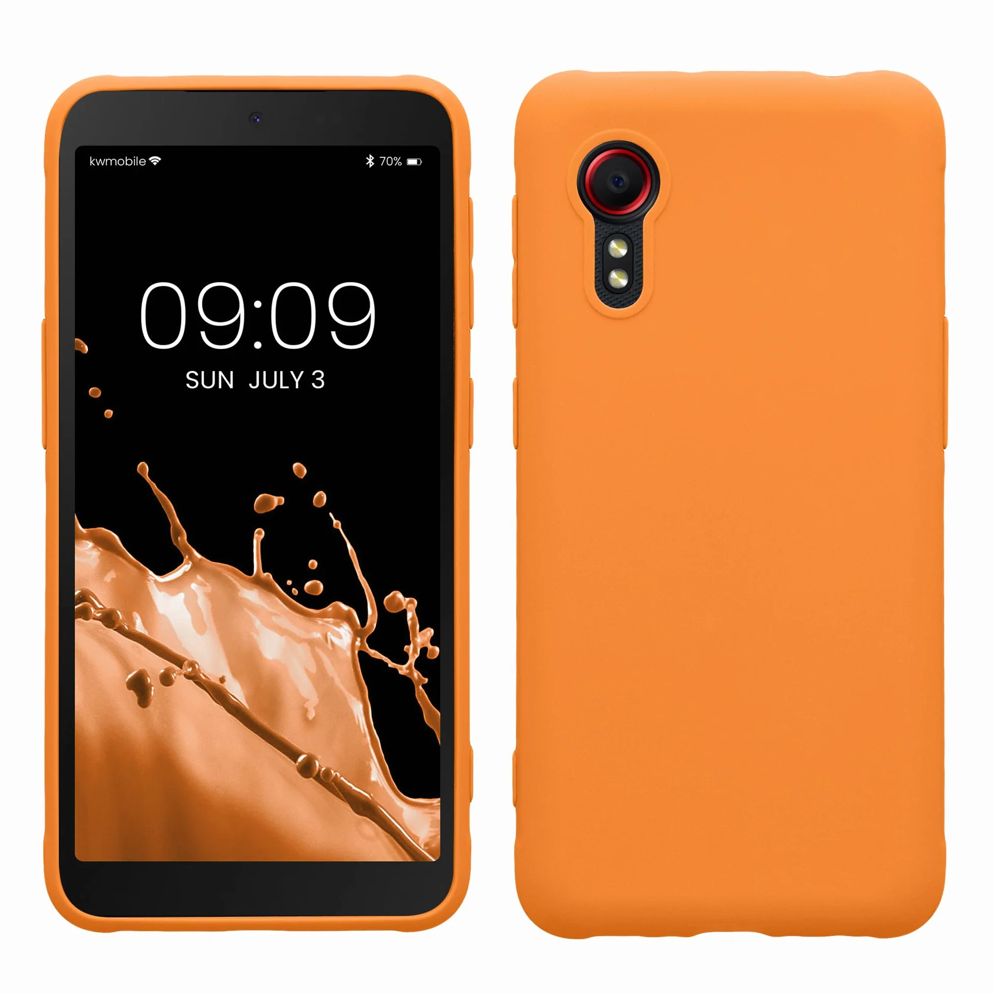 kwmobile Funda Samsung Galaxy Xcover 5 Carcasa TPU Silicona Naranja
