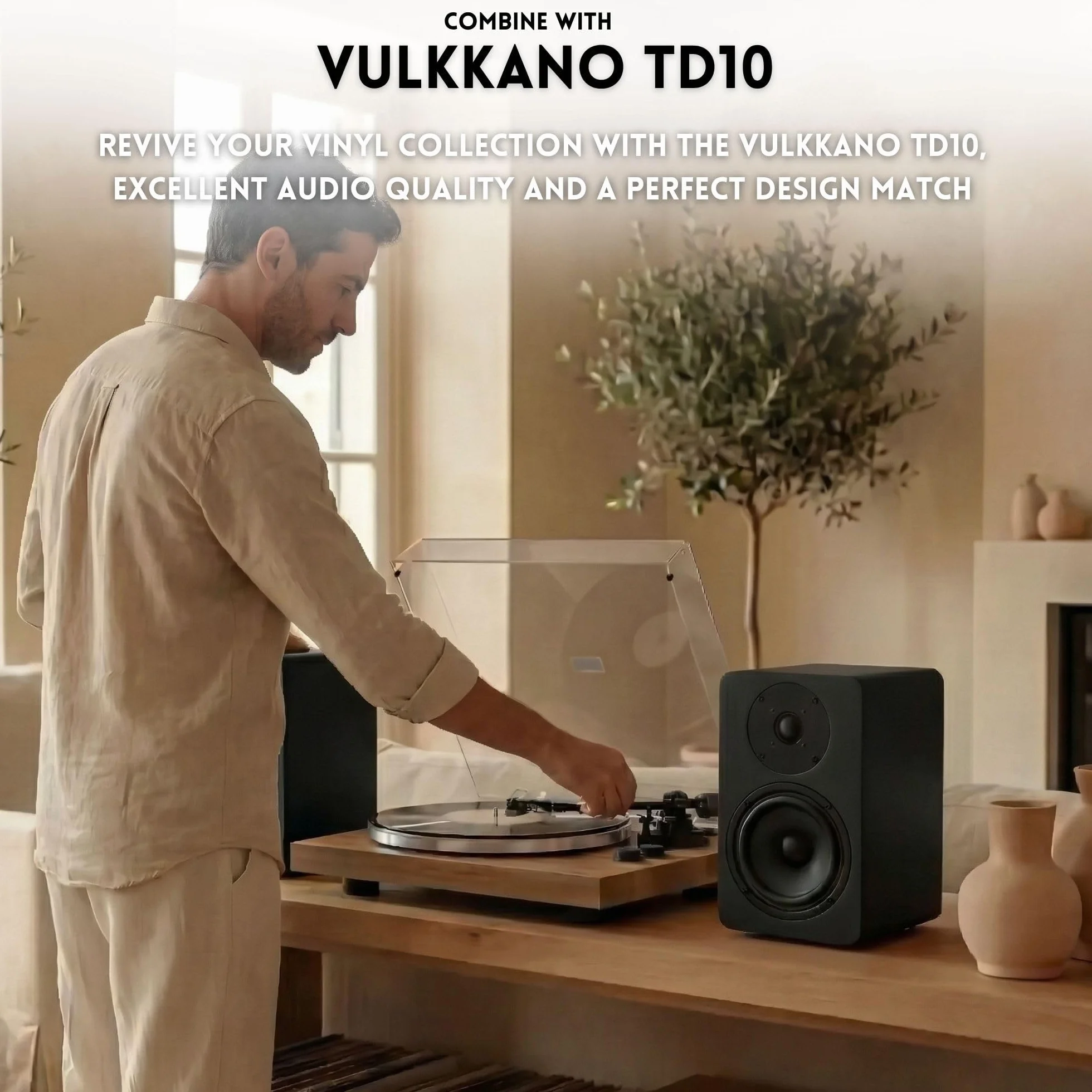 VULKKANO A5 ARC MKII Altavoces Autoamplificados con Woofer de 5.25", Bluetooth 5.0, HDMI ARC, Optica, RCA, USB, con Salida Subwoofer, Altavoces para la TV con Diseño Elegante, Color Negro