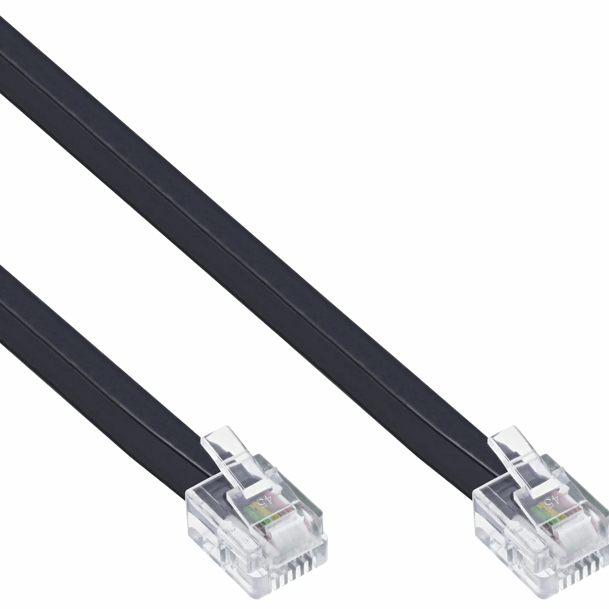 Cable telefónico InLine 18842 2 m Negro RJ12 Macho a Macho