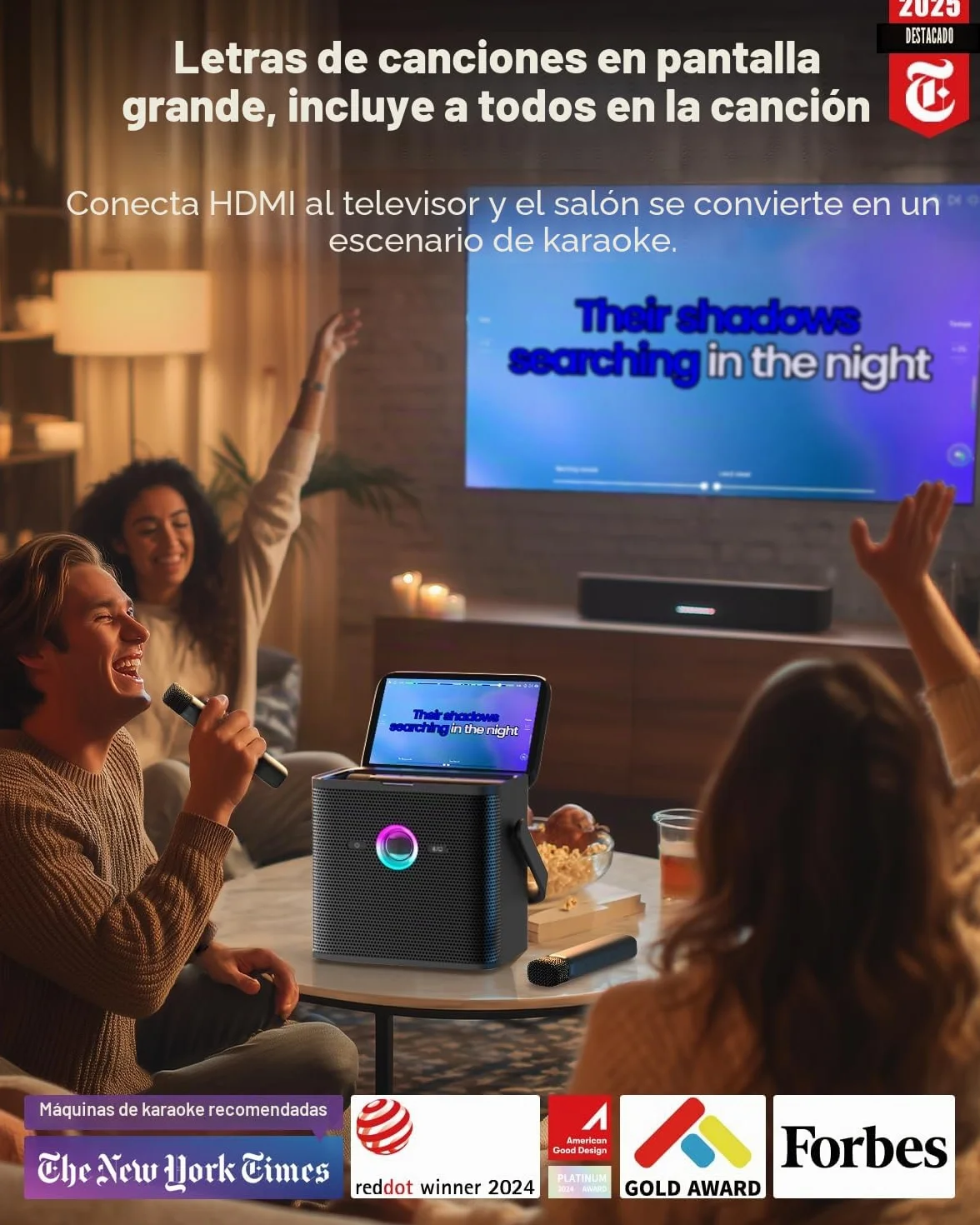 Máquina de karaoke Ikarao para adultos y niños, con pantalla de visualización de letras, conexión WiFi a YouTube y aplicación de karaoke, 2 micrófonos inalámbricos EQ Autotune, sistema PA de karaoke